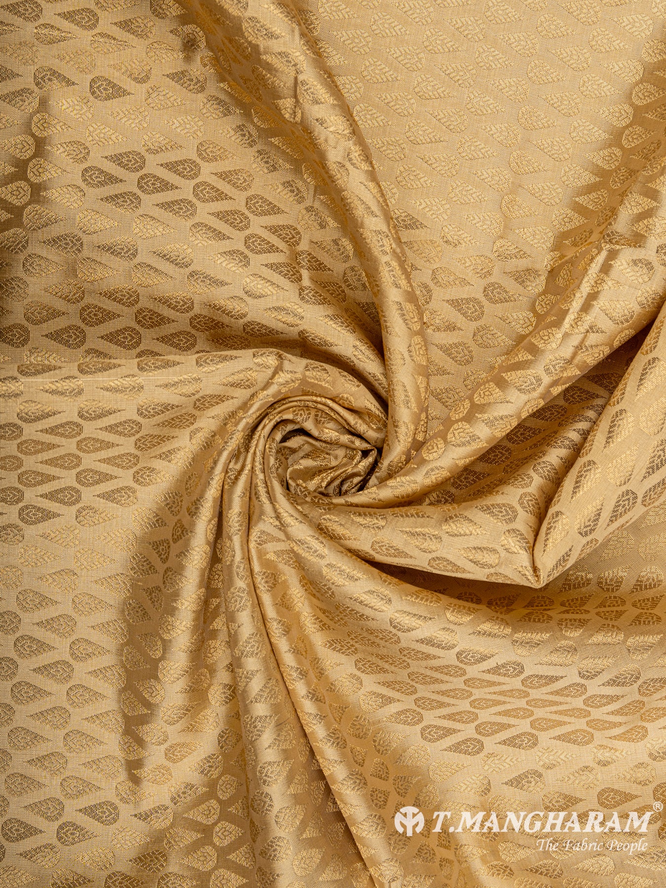 Beige Semi Banaras Fabric - EC6450 view-1