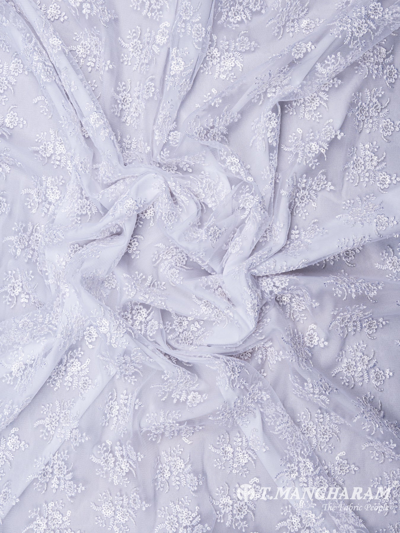 White Lace Net Fabric - EB4027 – Tmangharam - The Fabric People