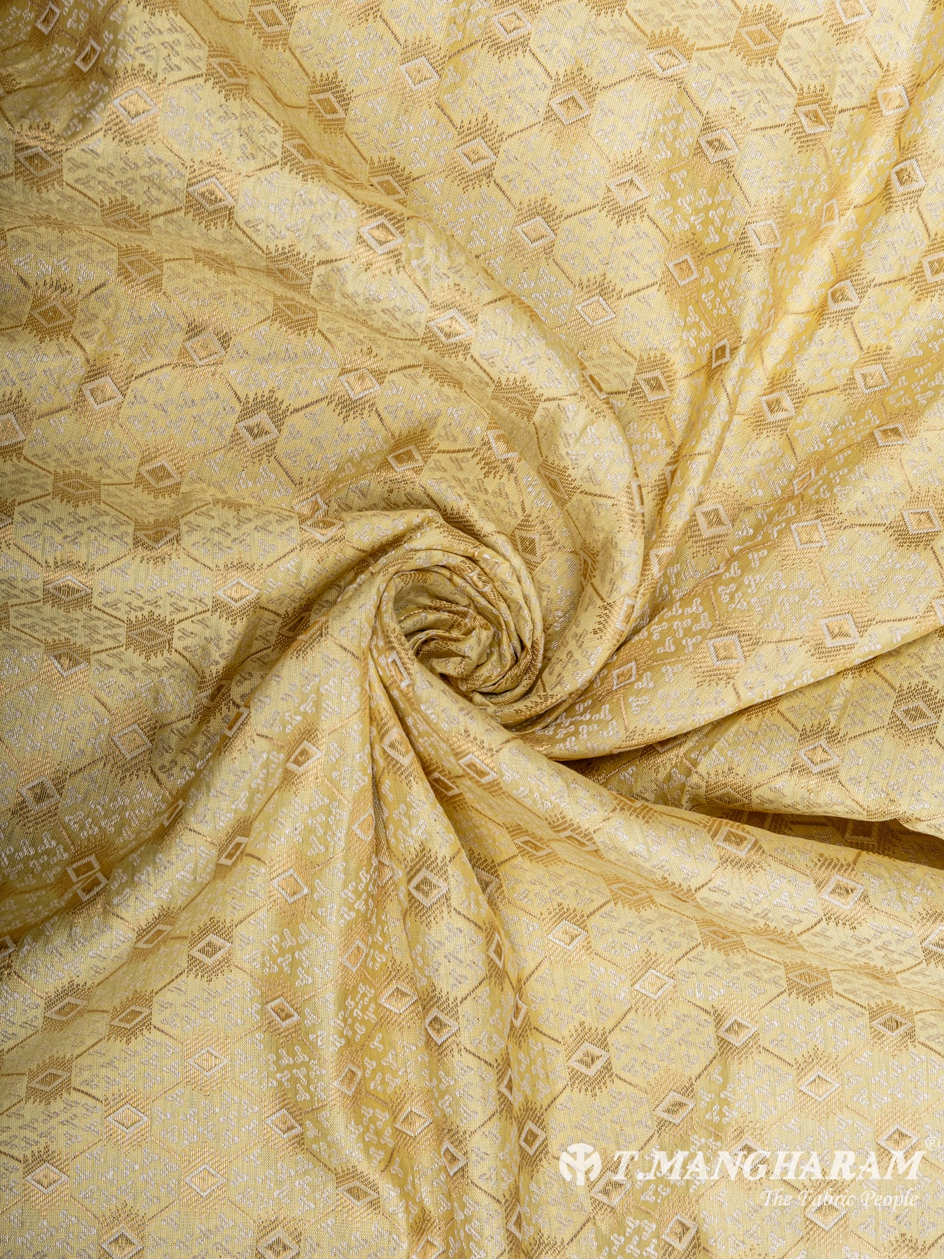 Yellow Semi Banaras Fabric - EC6478 view-1