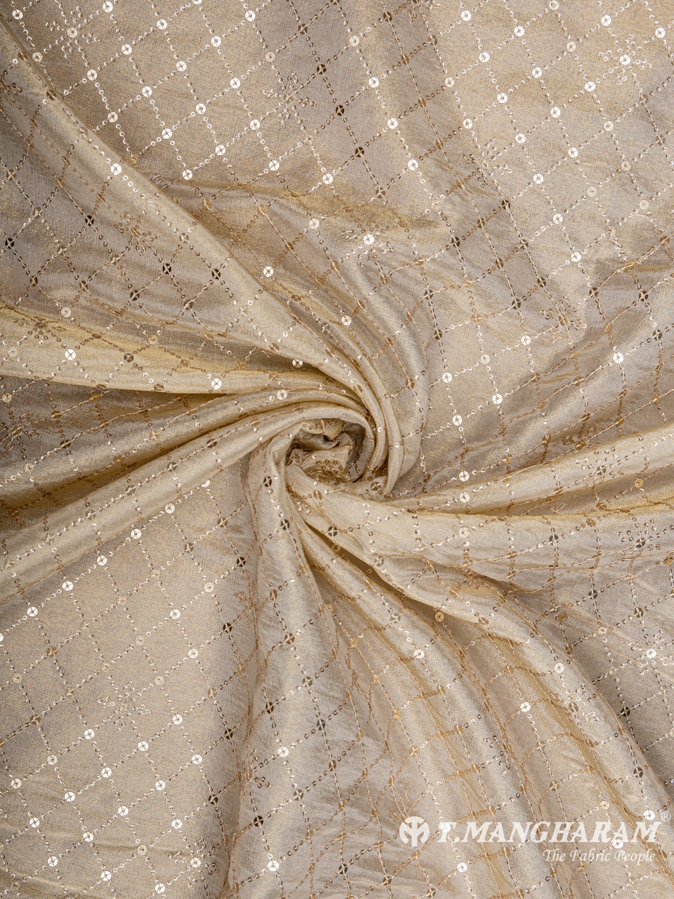 Beige Tissue Embroidery Fabric - EB4876 view-1
