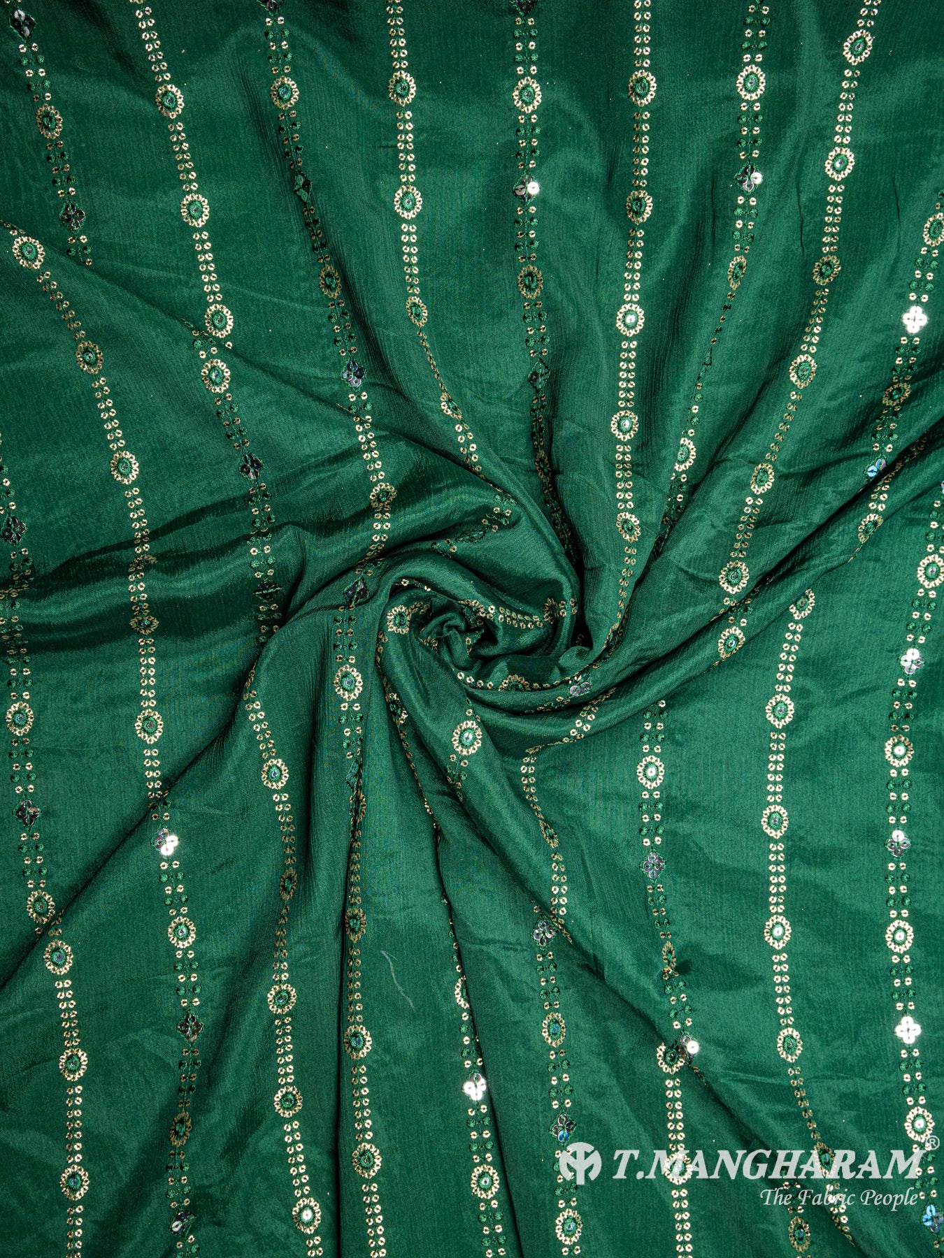 Green Chinon Silk Fabric- EB4051 view-1