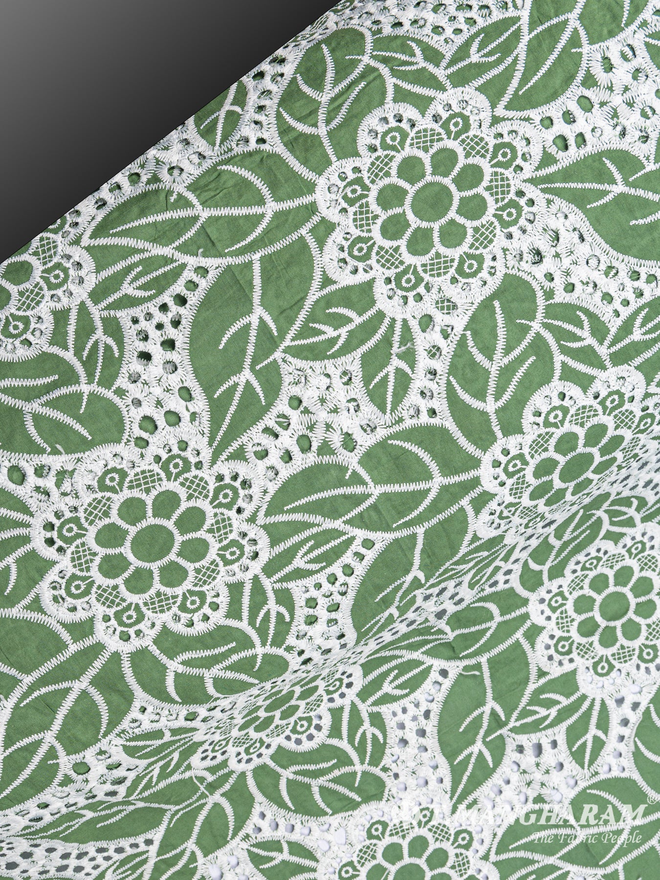 Green Cotton Embroidery Fabric - EA1692 view-2