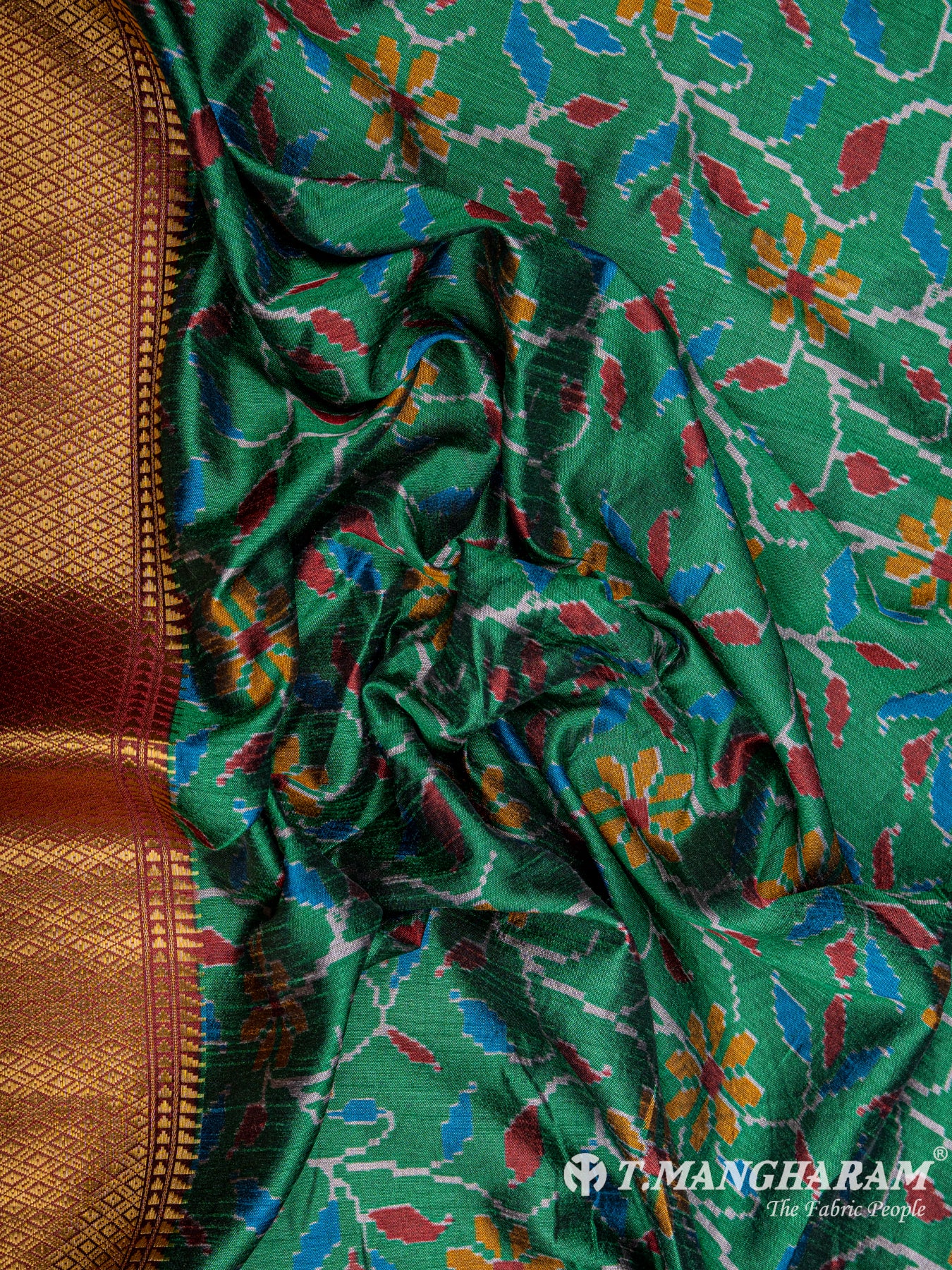 Green Semi Silk Fabric - EC6561 view-5