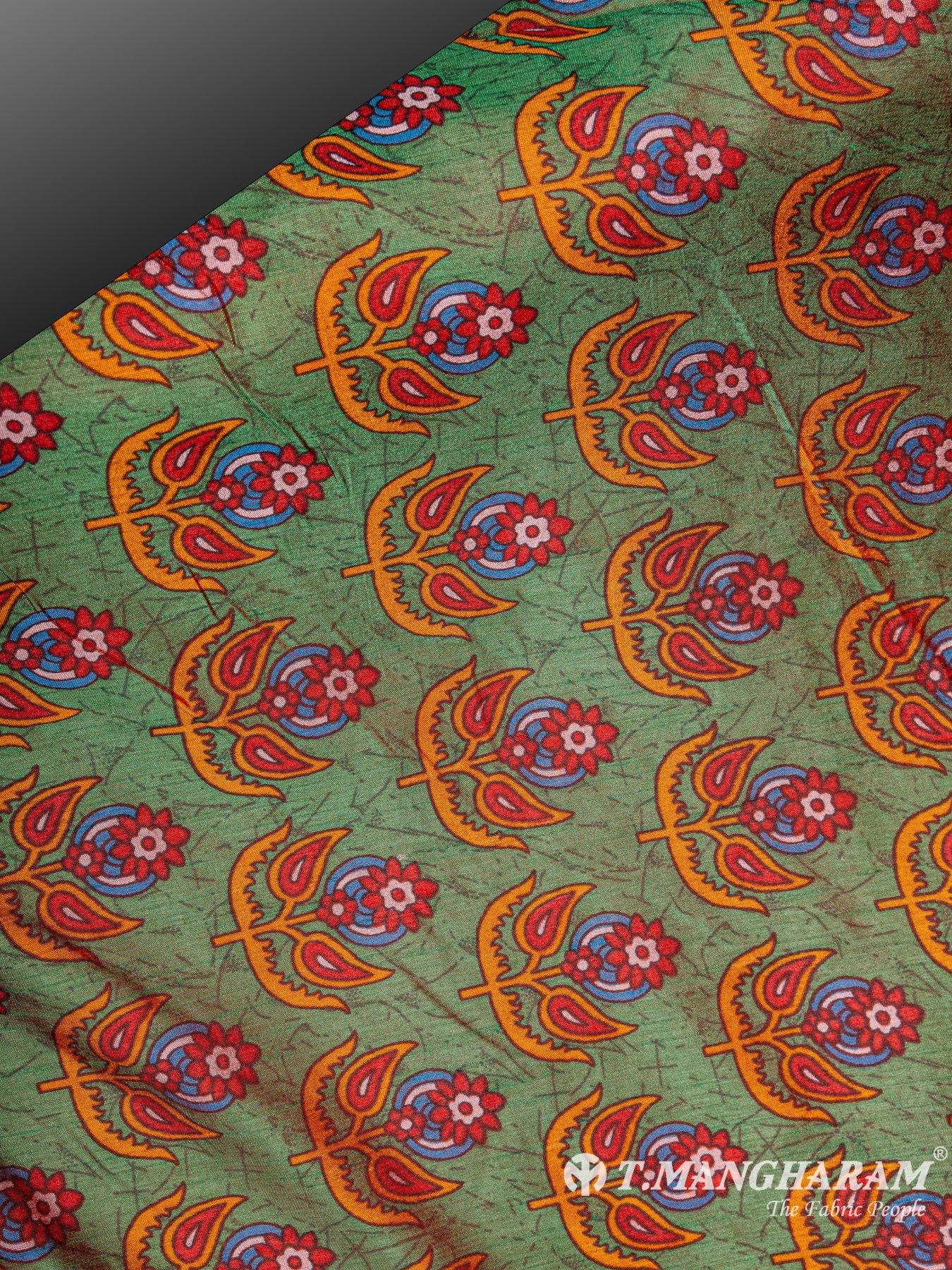 Green Semi Silk Fabric - EC6568 view-2