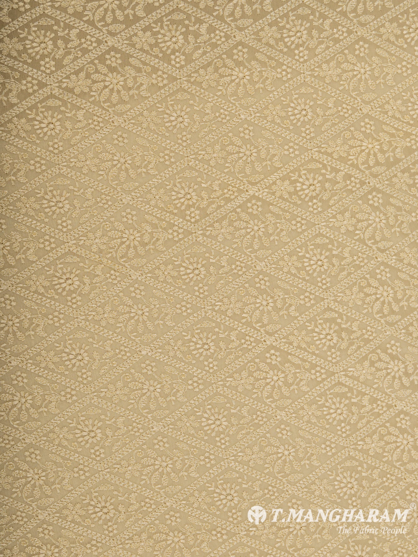 Yellow Georgette Embroidery Fabric - EC6536 view-3