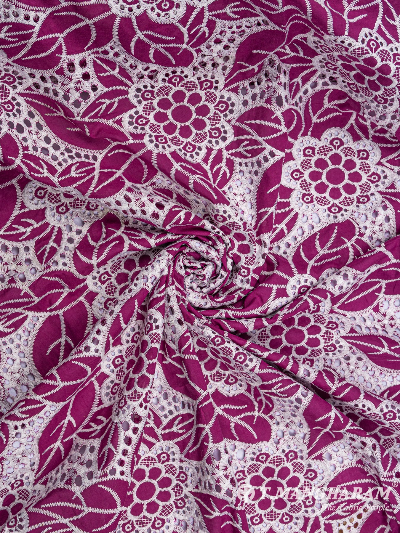 Pink Cotton Embroidery Fabric - EA1695 view-1