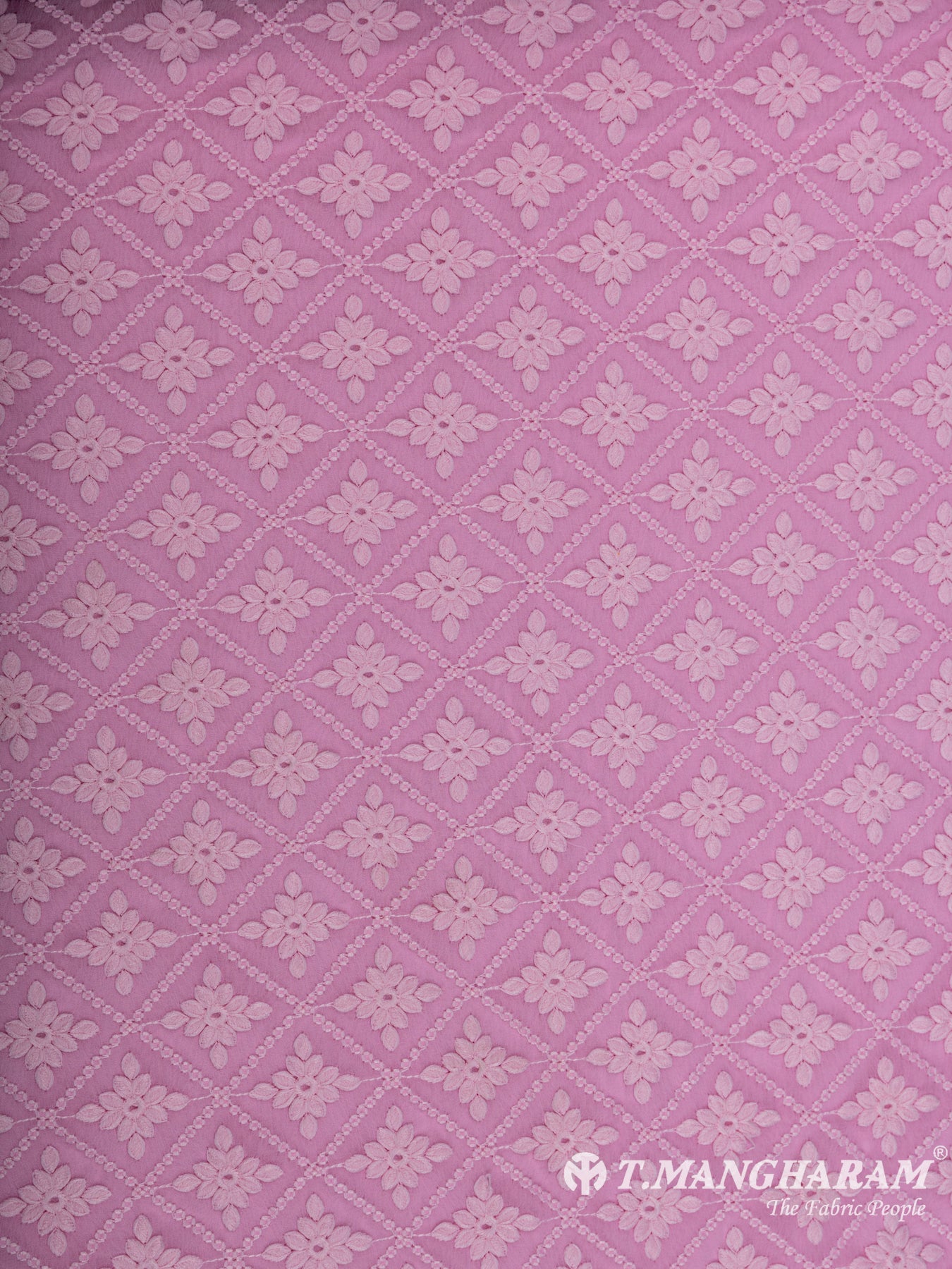 Pink Georgette Embroidery Fabric - EC6544 view-3
