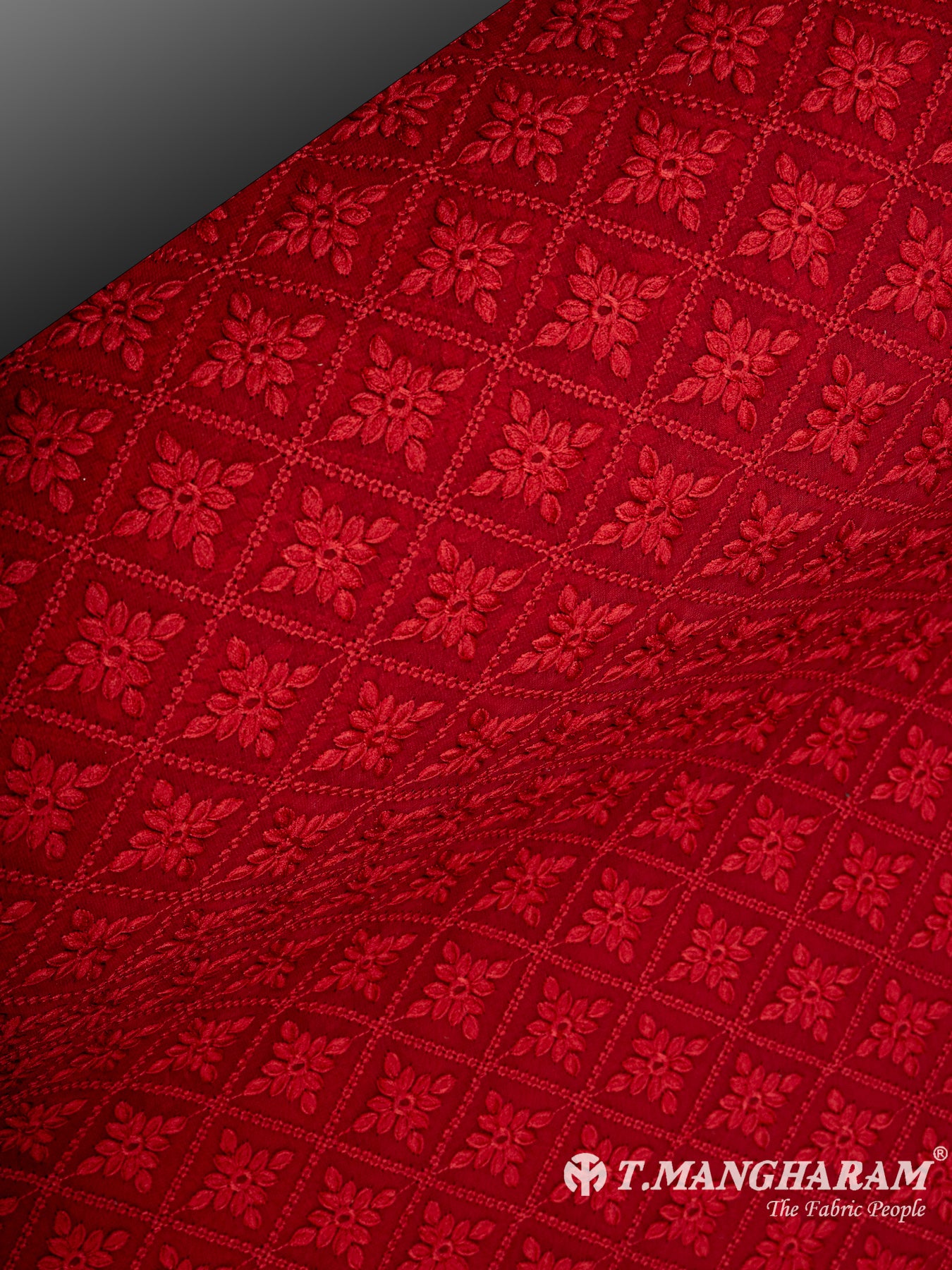 Maroon Georgette Embroidery Fabric - EC6540 view-2