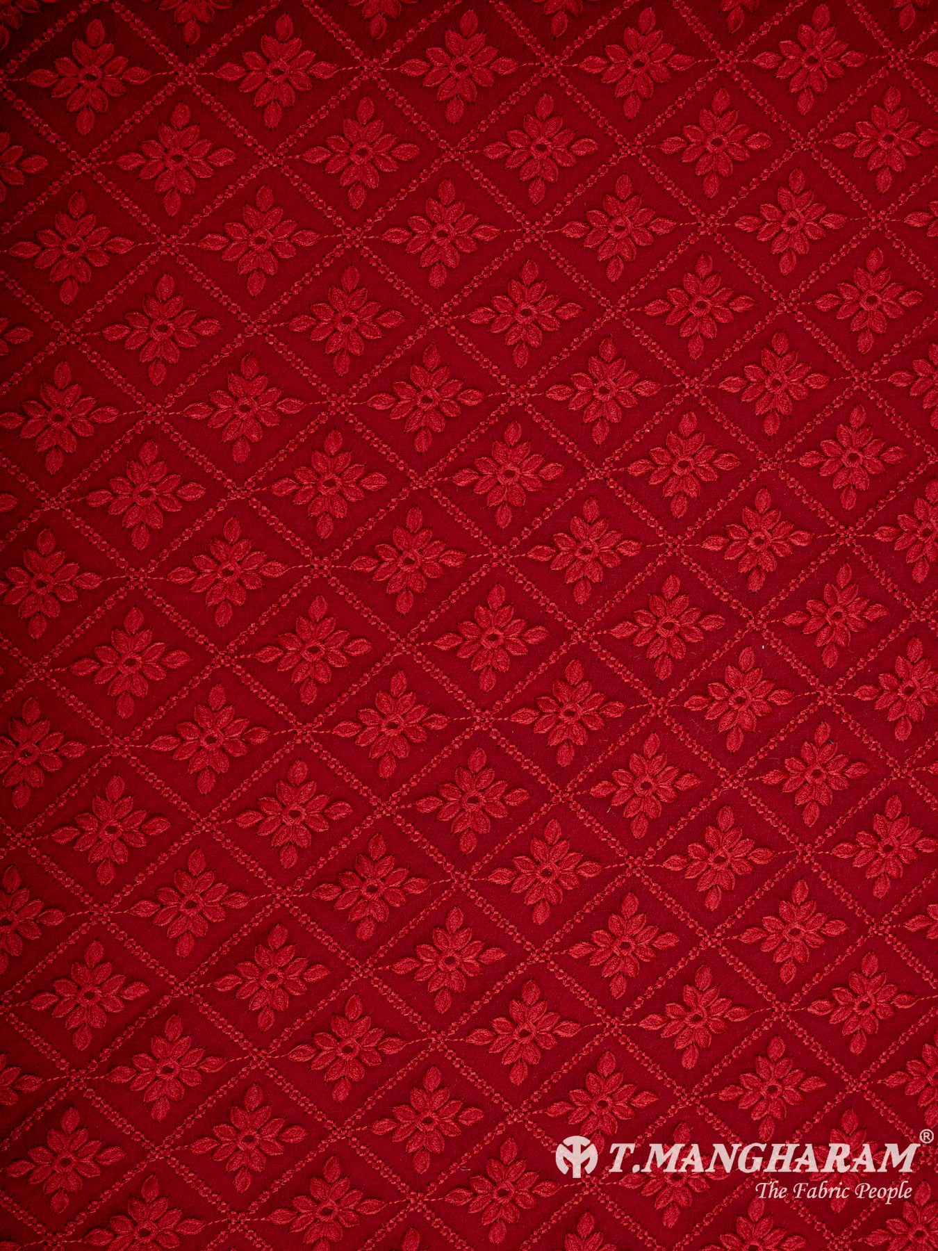 Maroon Georgette Embroidery Fabric - EC6540 view-3