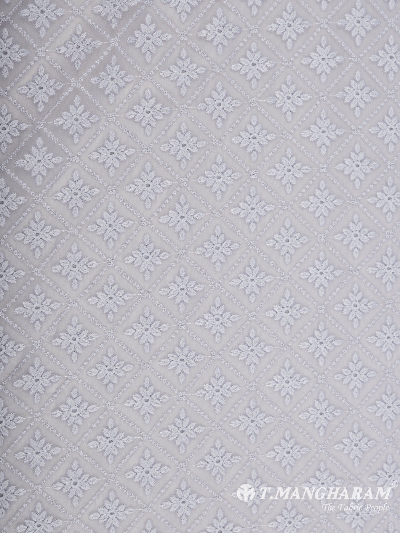 Grey Georgette Embroidery Fabric - EC6543 view-3