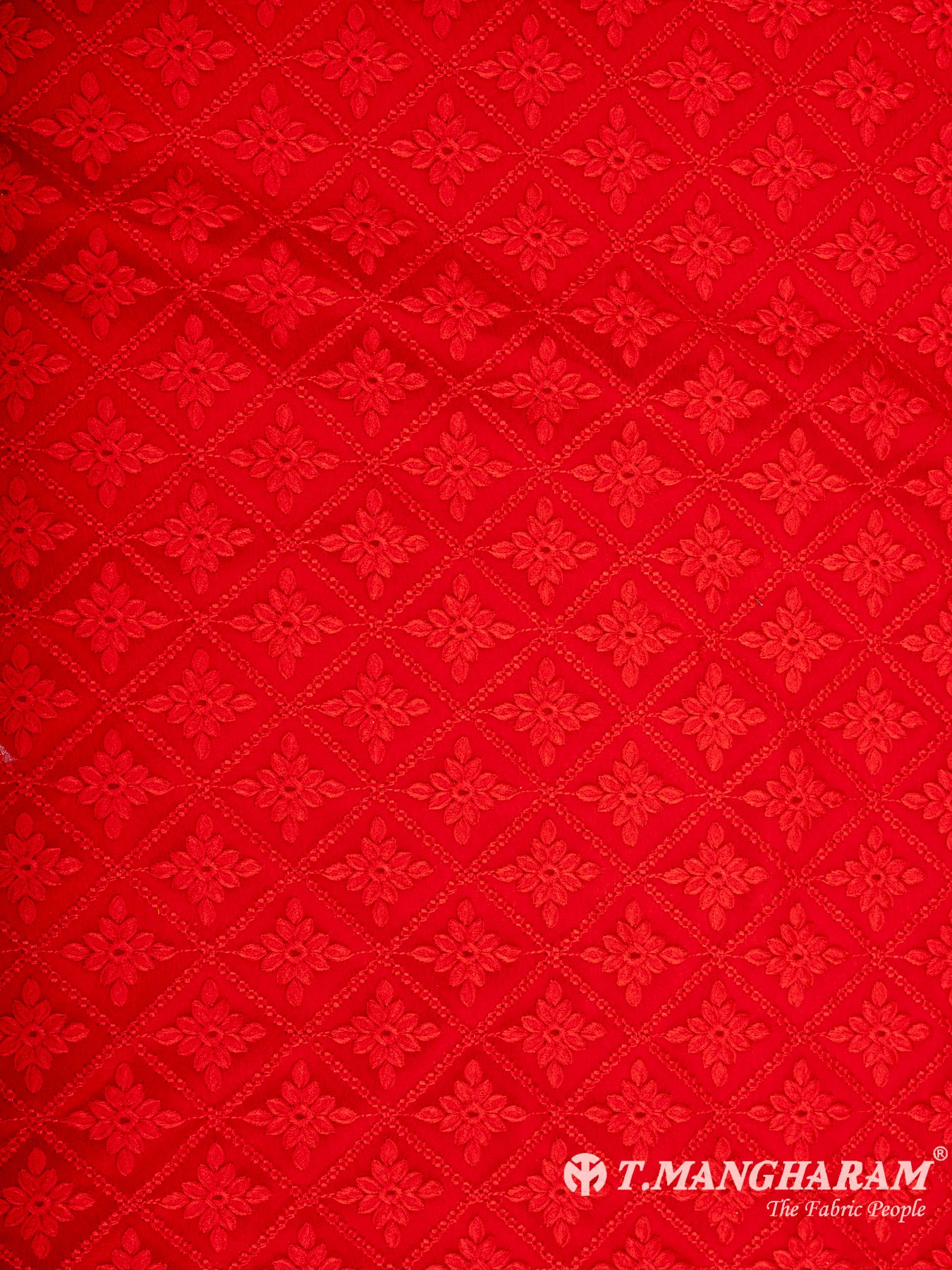 Red Georgette Embroidery Fabric - EC6542 view-3