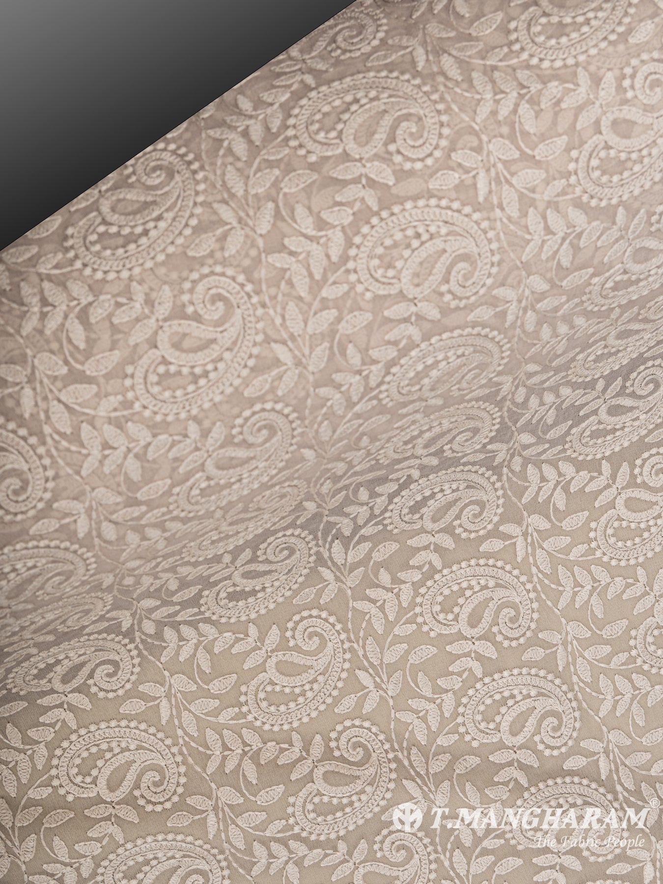 Beige Georgette Embroidery Fabric - EC6533 view-2
