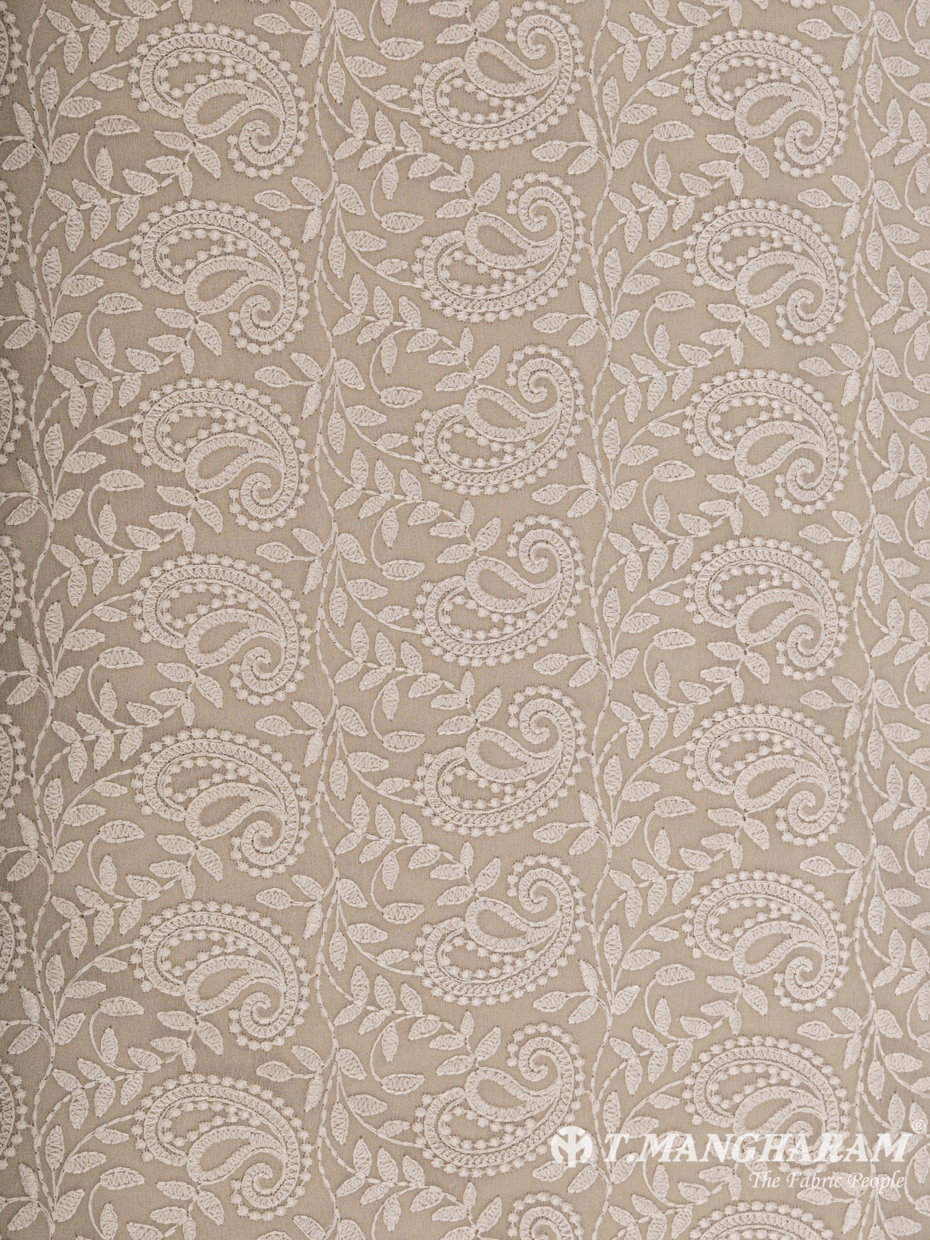 Beige Georgette Embroidery Fabric - EC6533 view-3