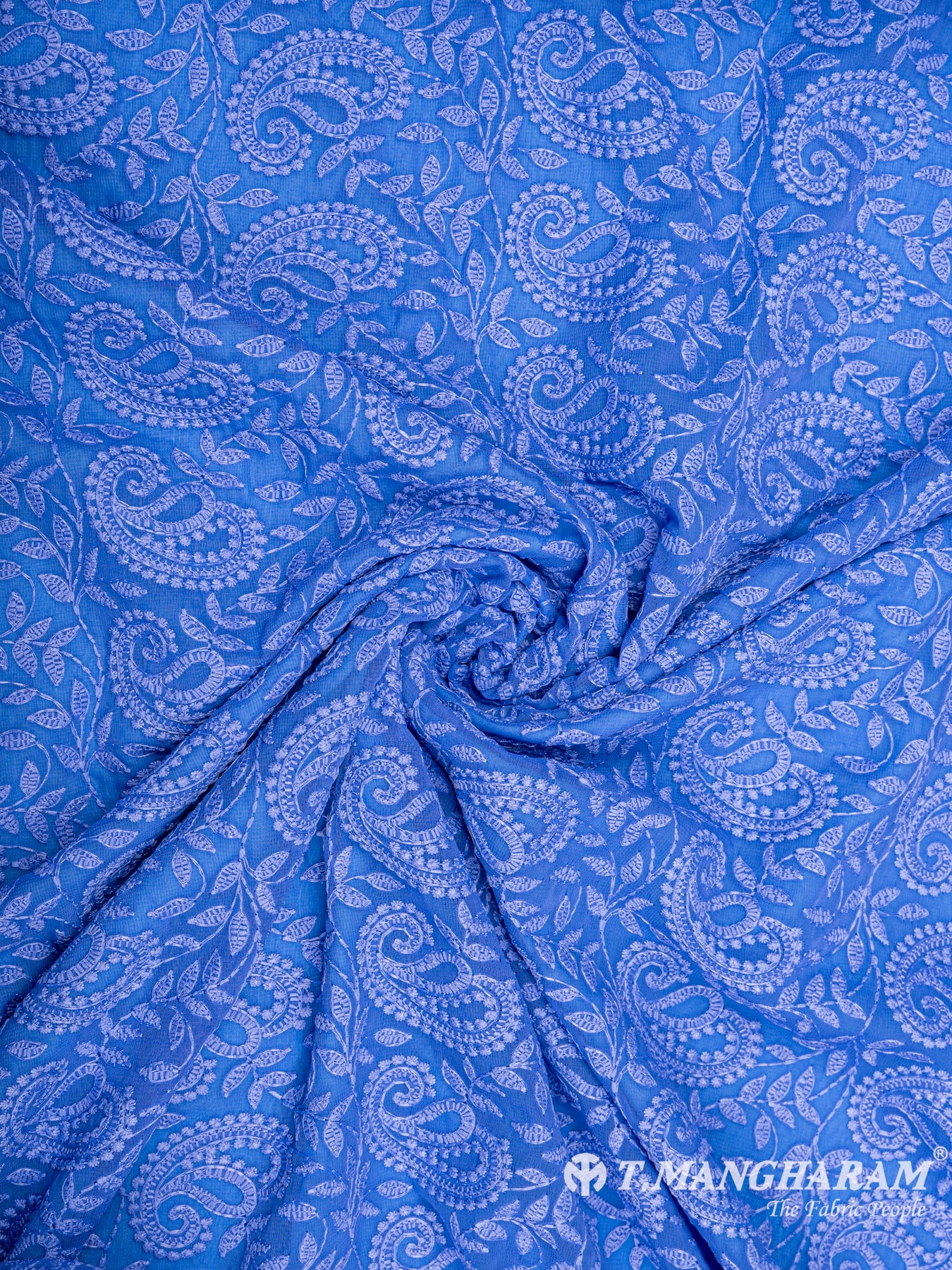 Blue Net Embroidery Fabric - EC6527 view-1