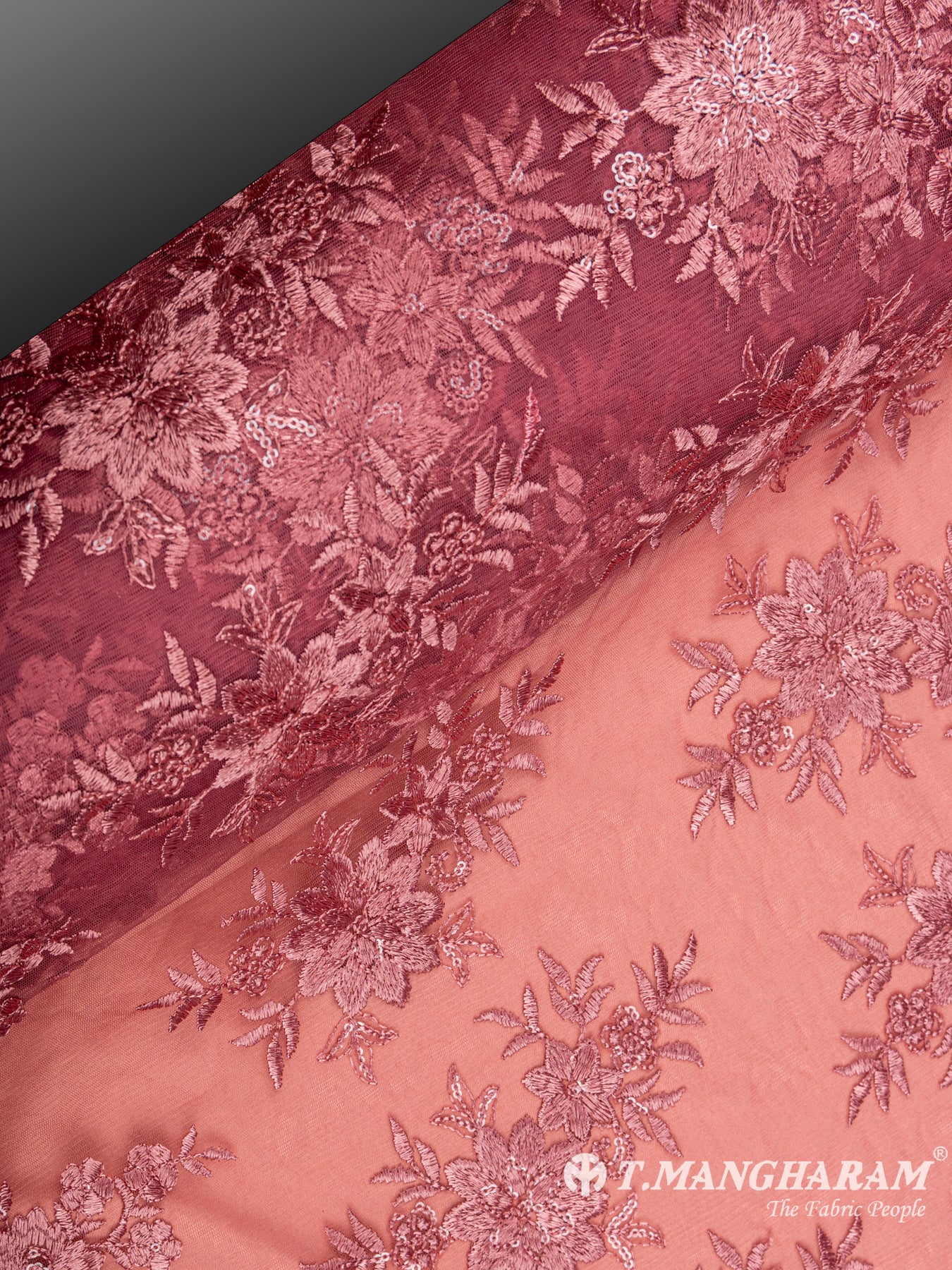 Pink Net Embroidery Fabric - EC6554 view-2