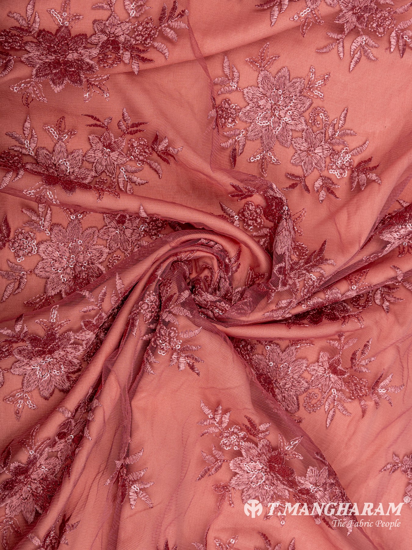 Pink Net Embroidery Fabric - EC6554 view-1