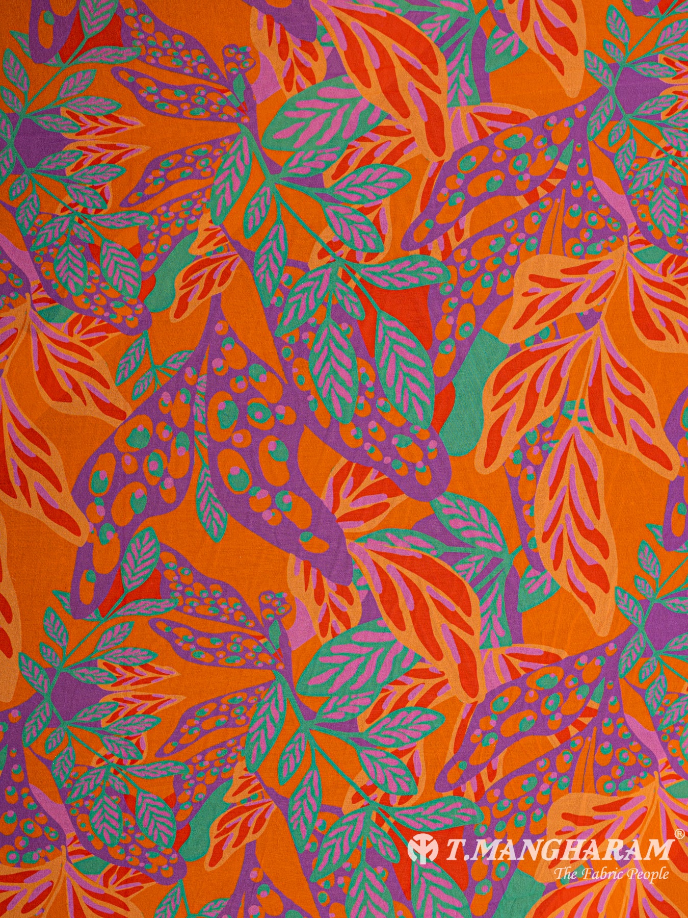 Orange Georgette Fabric - EC5091 view-3