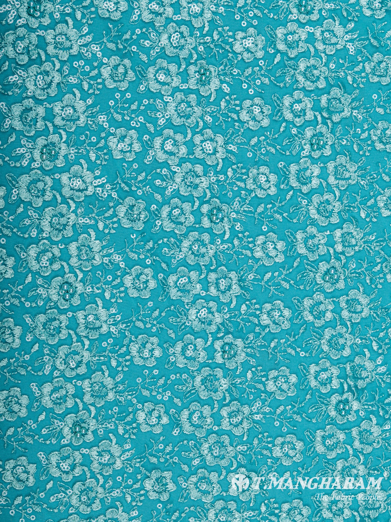 Blue Net Embroidery Fabric - EC6522 view-3