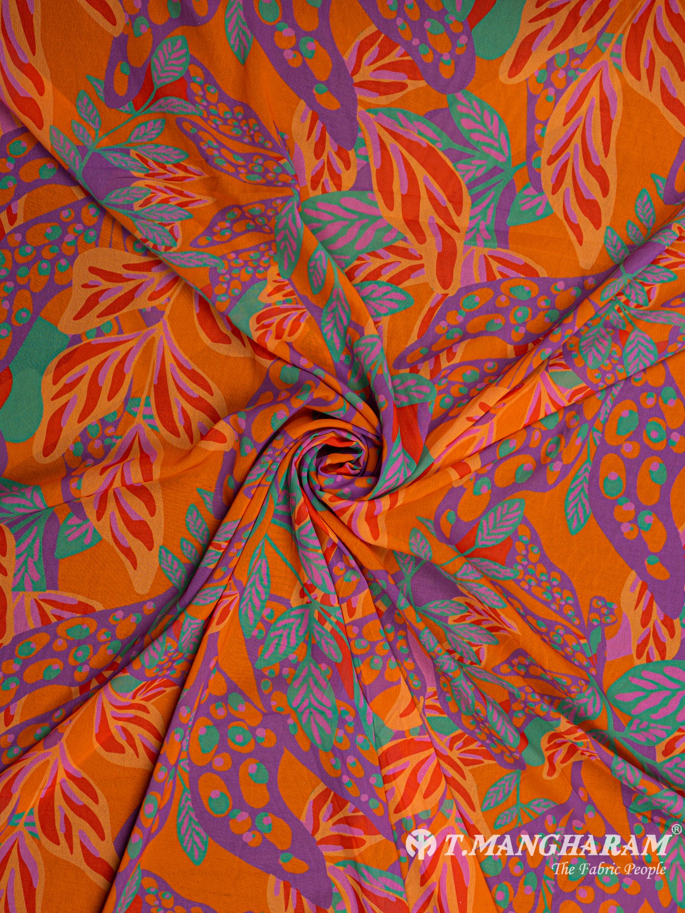 Orange Georgette Fabric - EC5091 view-1