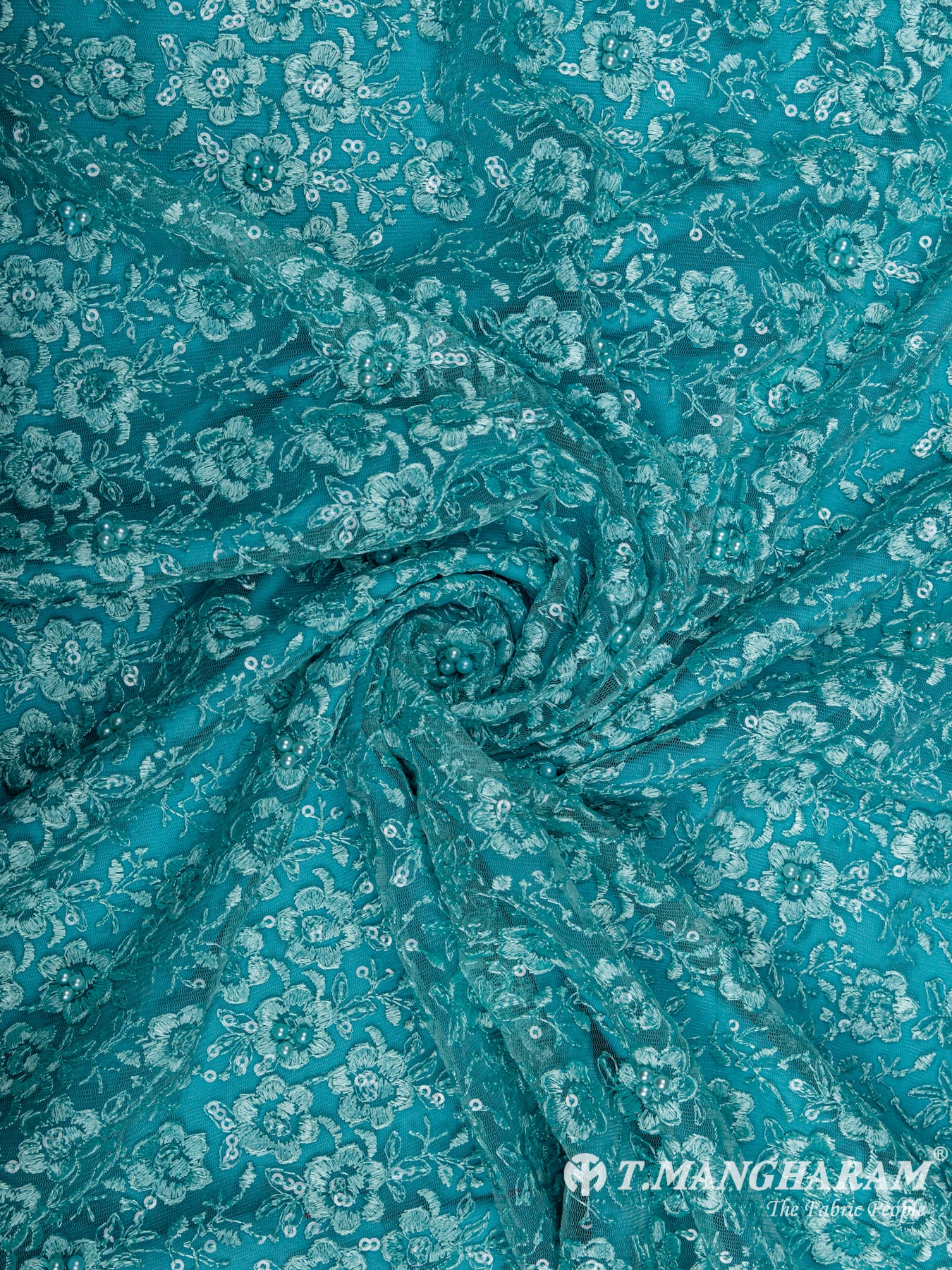 Blue Net Embroidery Fabric - EC6522 view-1