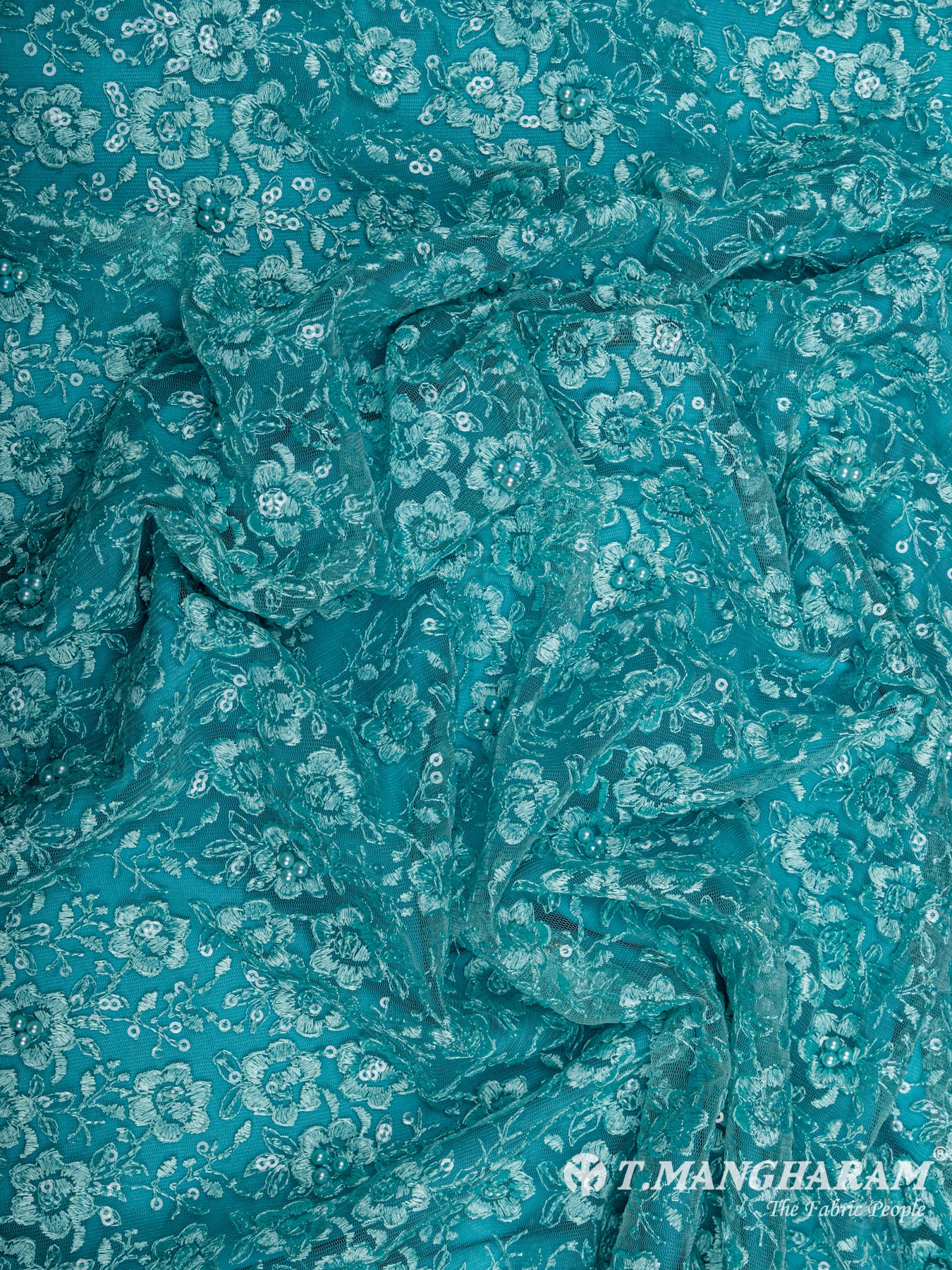 Blue Net Embroidery Fabric - EC6522 view-4