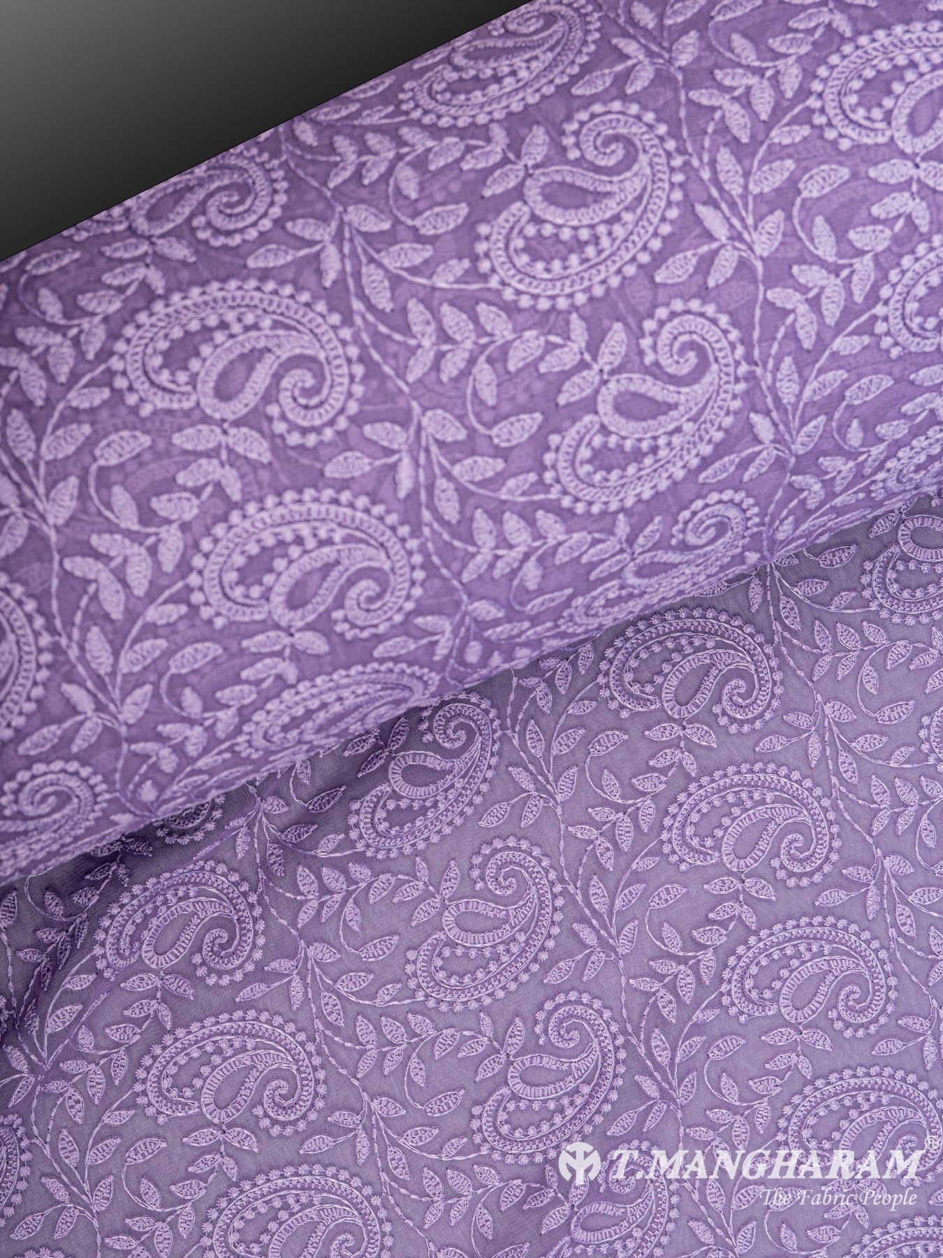 Violet Georgette Embroidery Fabric - EC6532 view-2