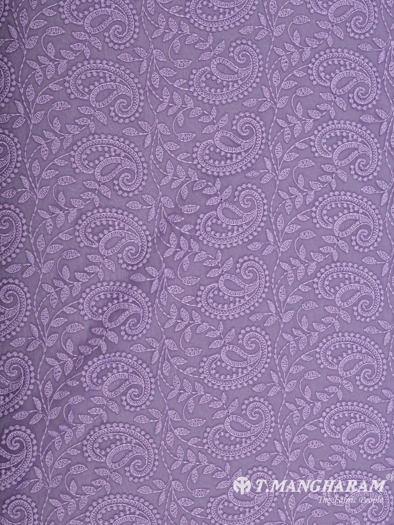 Violet Georgette Embroidery Fabric - EC6532 view-3