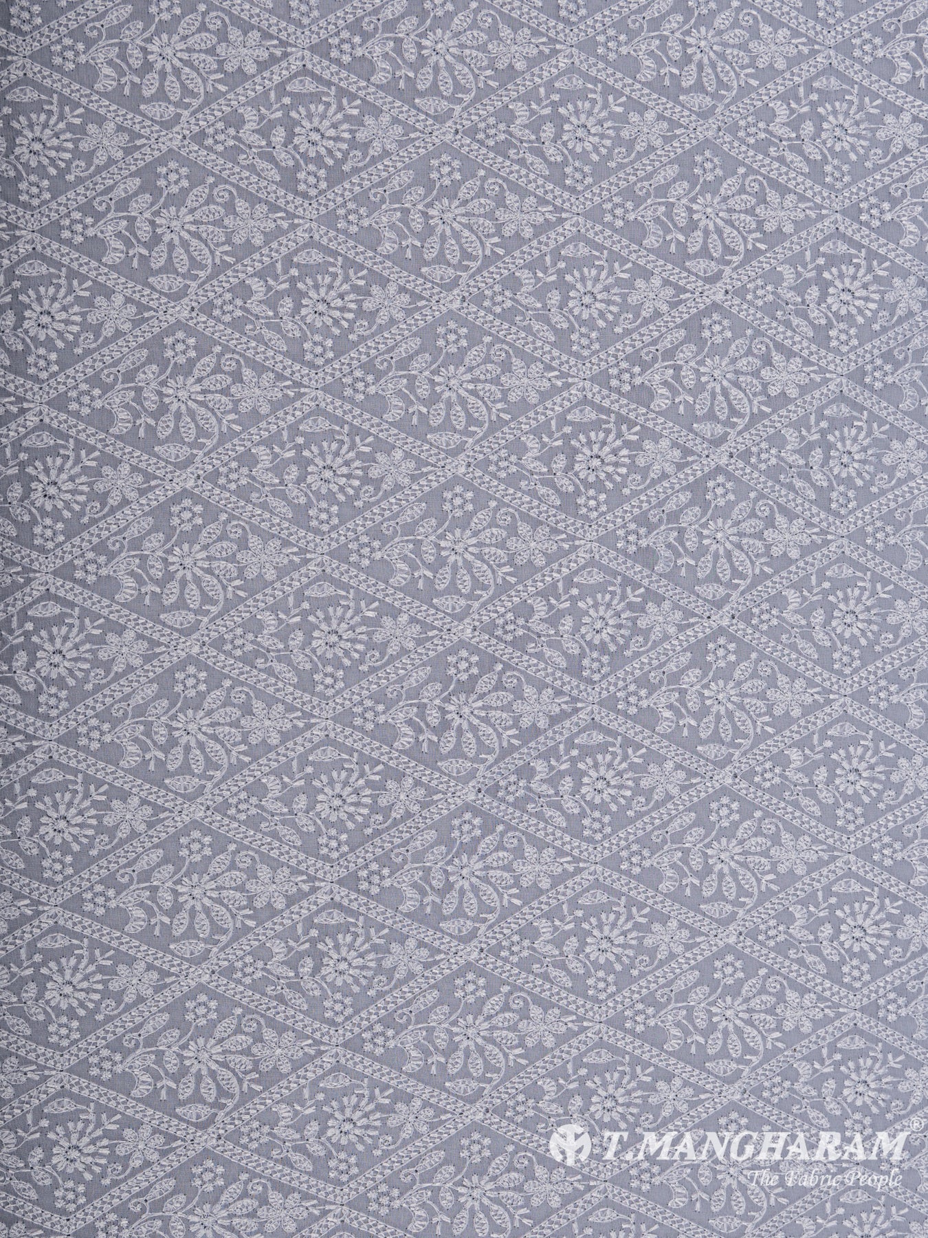 Grey Georgette Embroidery Fabric - EC6535 view-3