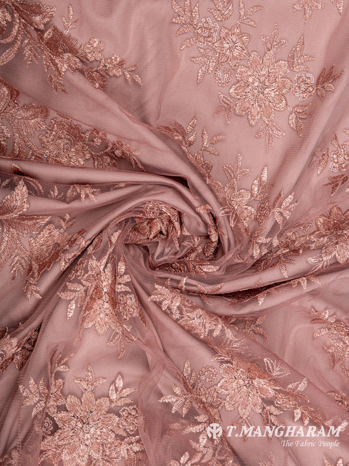 Pink Net Embroidery Fabric - EC6548 view-1