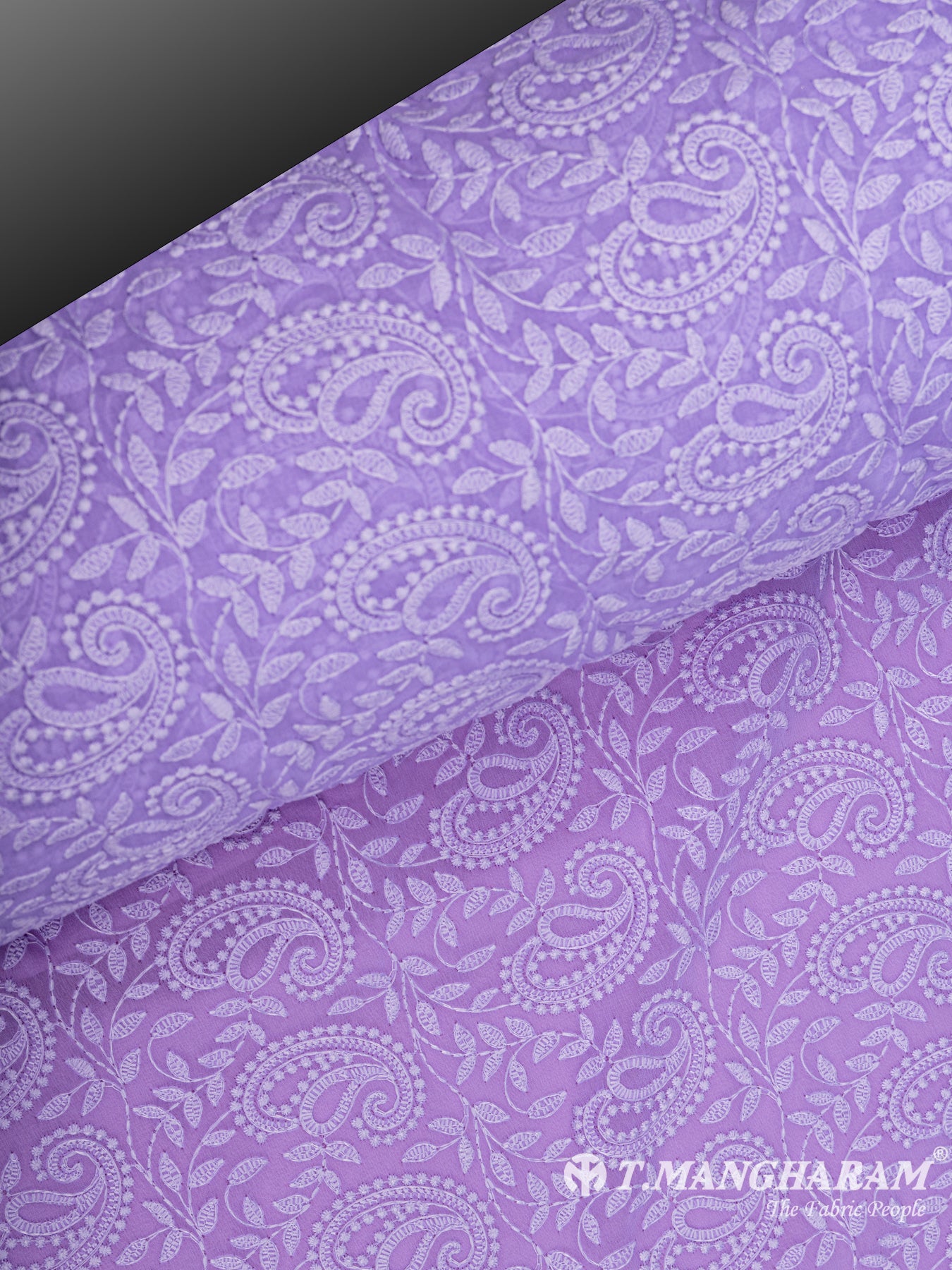 Violet Georgette Embroidery Fabric - EC6531 view-2