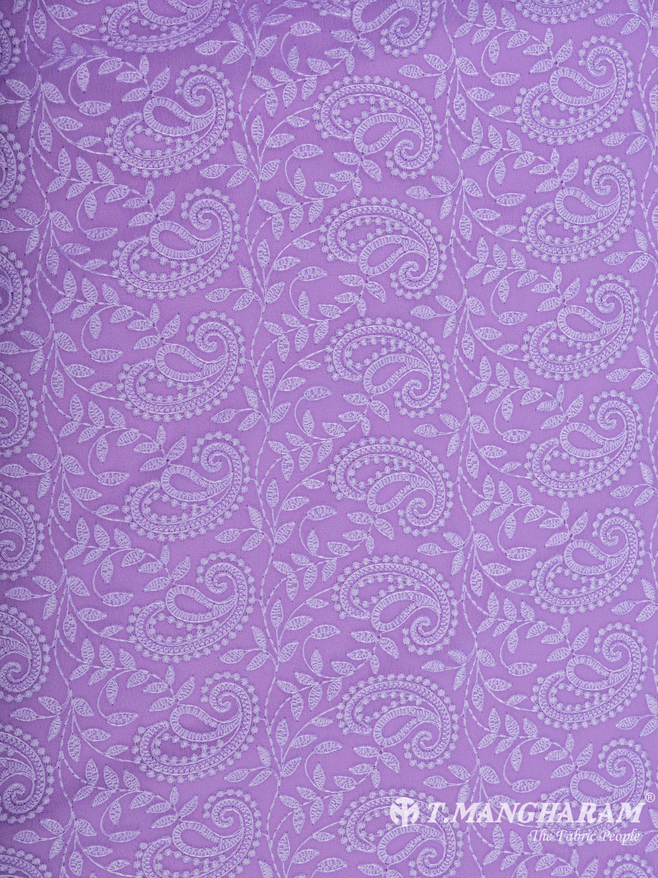 Violet Georgette Embroidery Fabric - EC6531 view-3