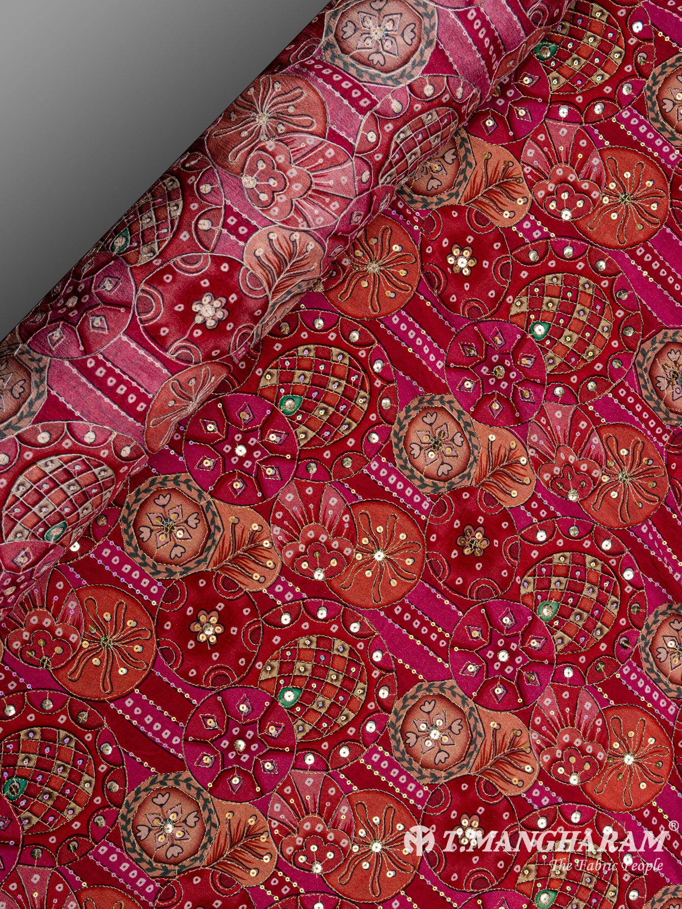 Pink Chinon Silk Fabric- EC4729 view-2