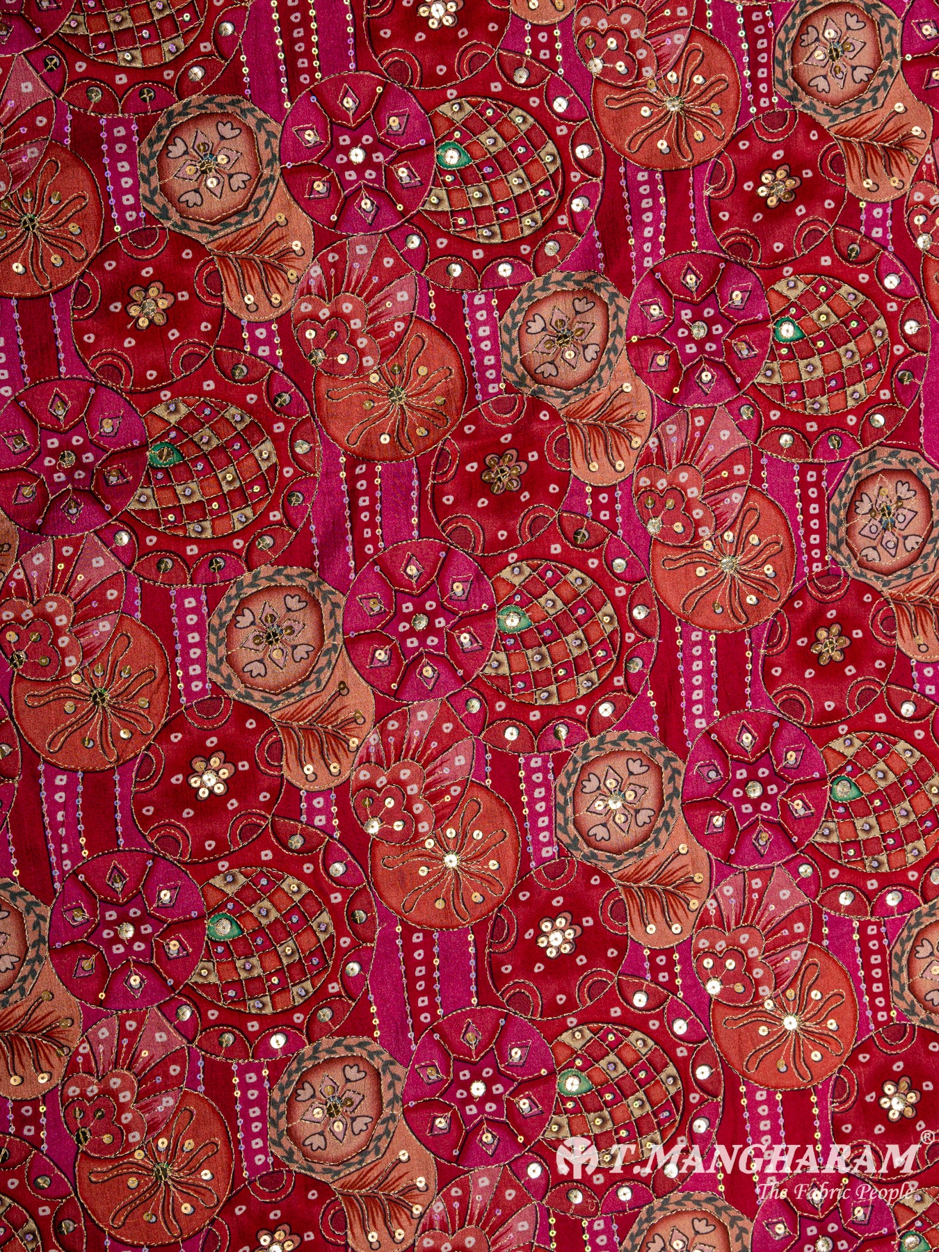 Pink Chinon Silk Fabric- EC4729 view-3