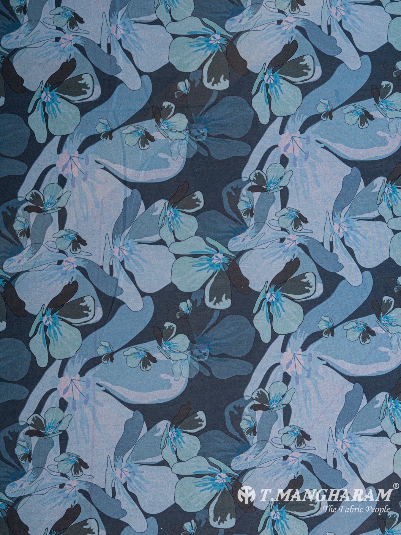 Blue Georgette Fabric - EC5086 view-3