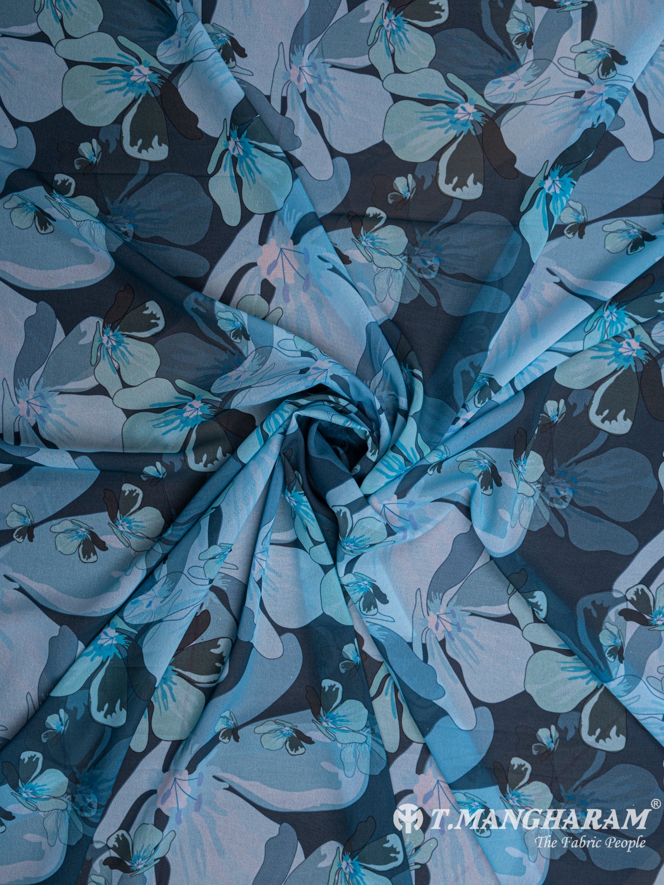 Blue Georgette Fabric - EC5086 view-1