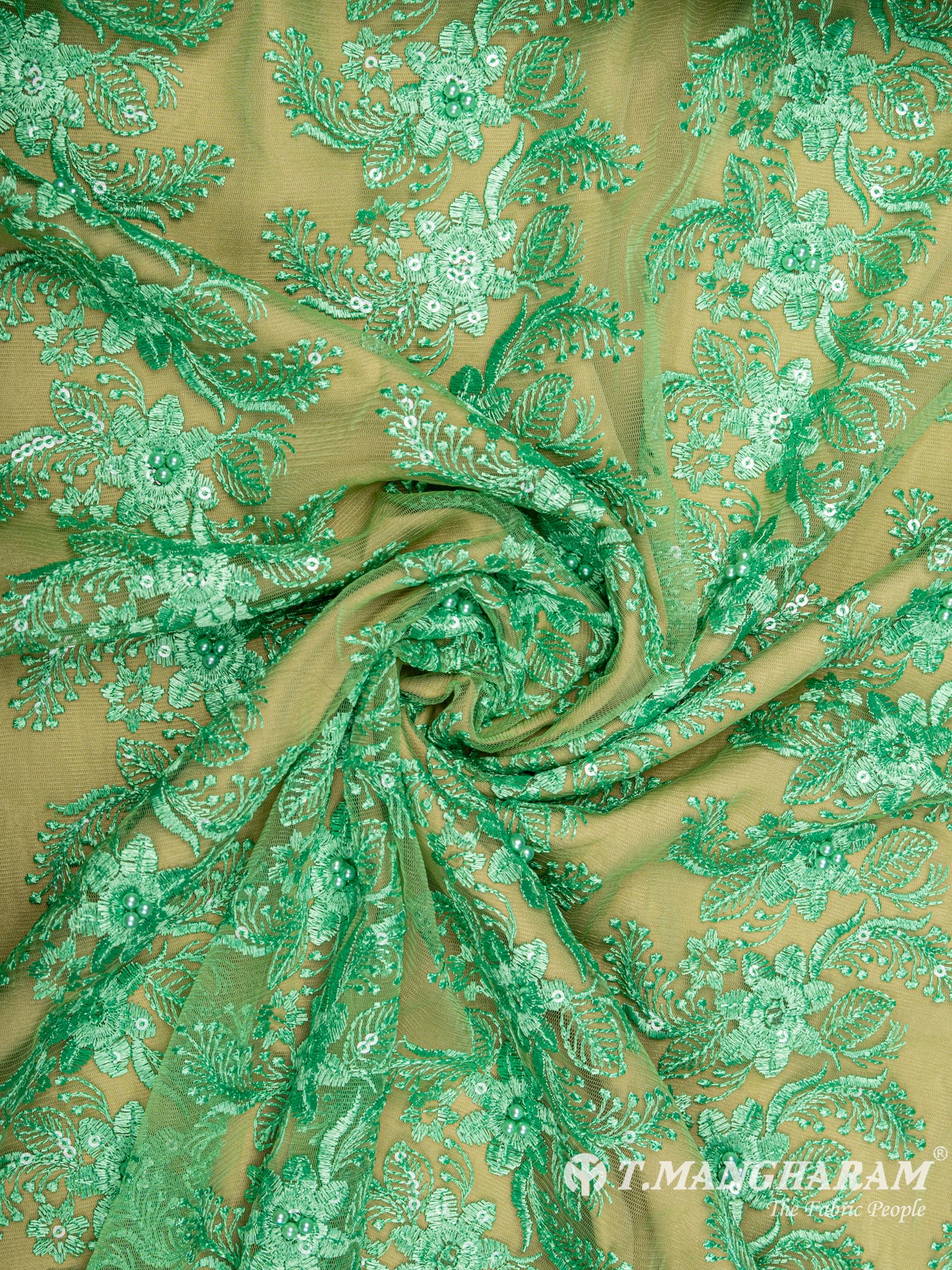 Green Net Embroidery Fabric - EC6521 view-1