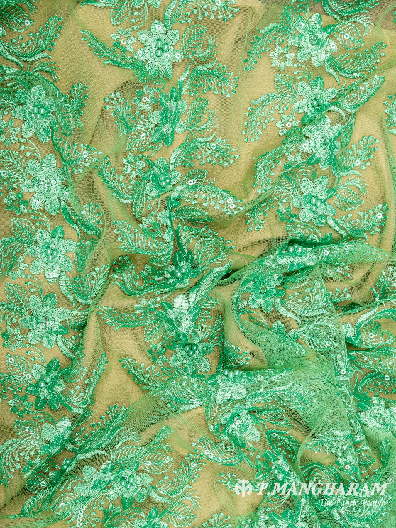 Green Net Embroidery Fabric - EC6521 view-4
