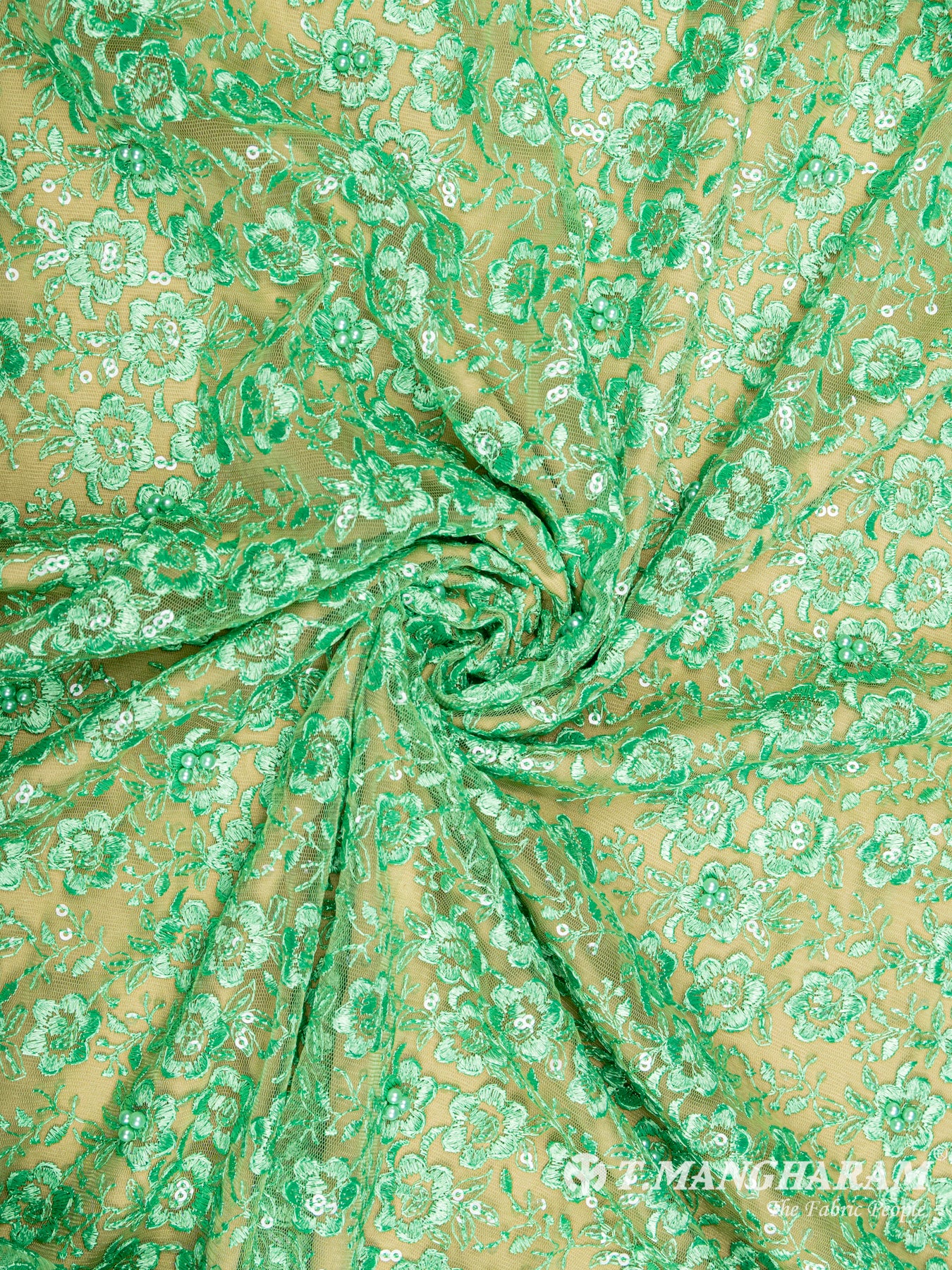 Green Net Embroidery Fabric - EC6525 view-1