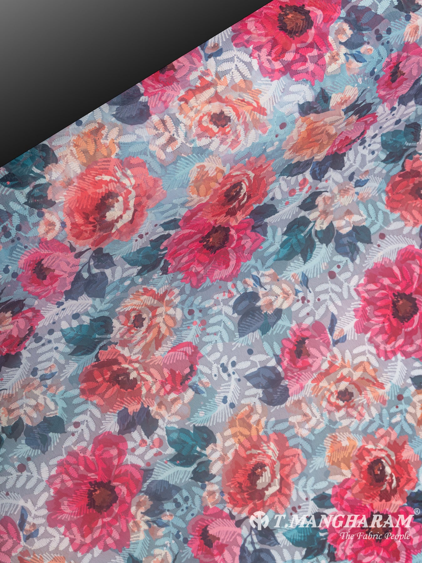 Multicolor Georgette Embroidery Fabric - EB4887 view-2