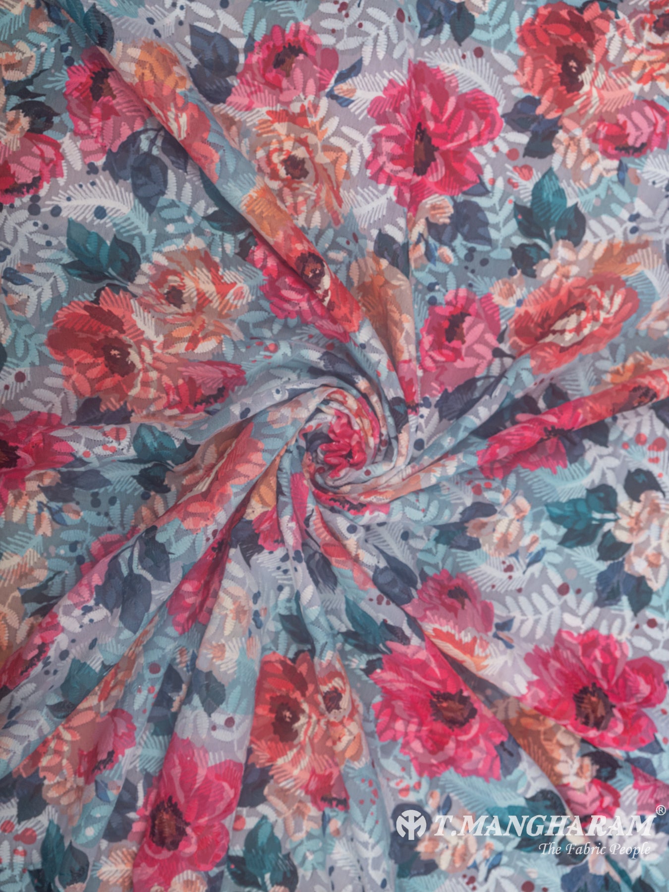 Multicolor Georgette Embroidery Fabric - EB4887 view-1