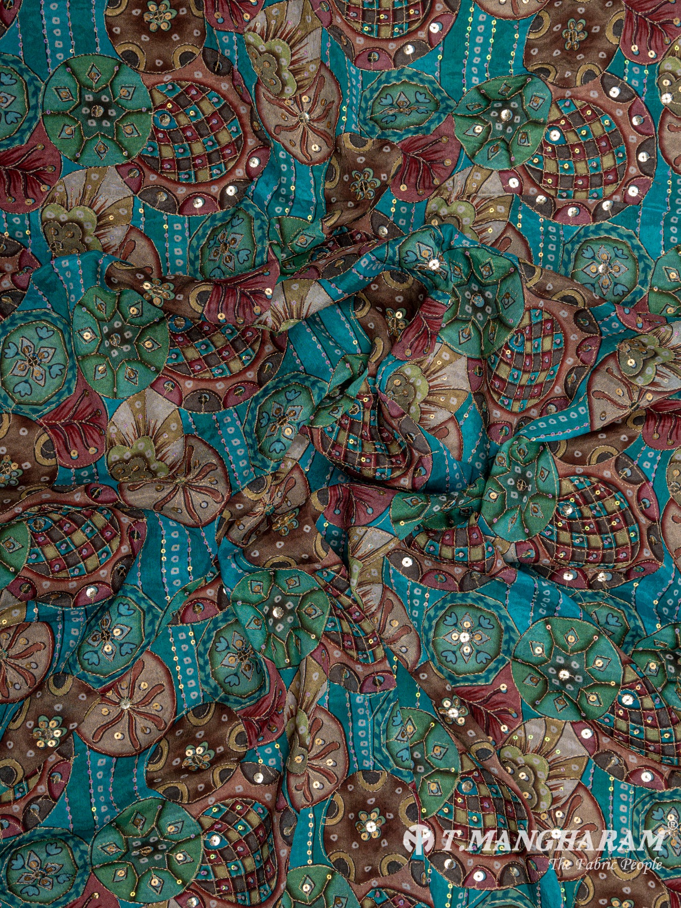 Blue Chinon Silk Fabric- EC4730 view-4