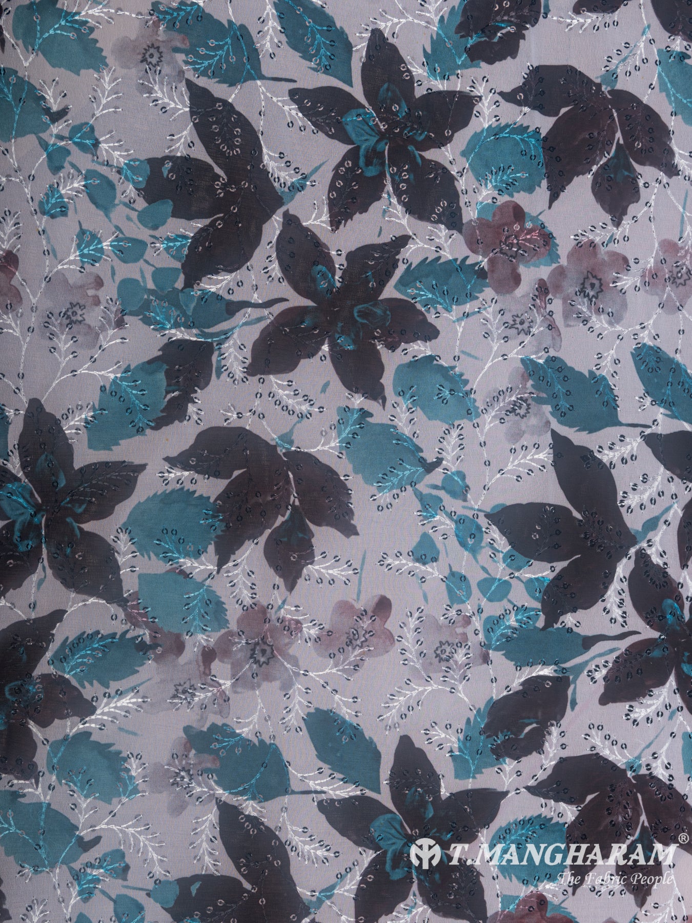 Multicolor Georgette Embroidery Fabric - EB4884 view-3