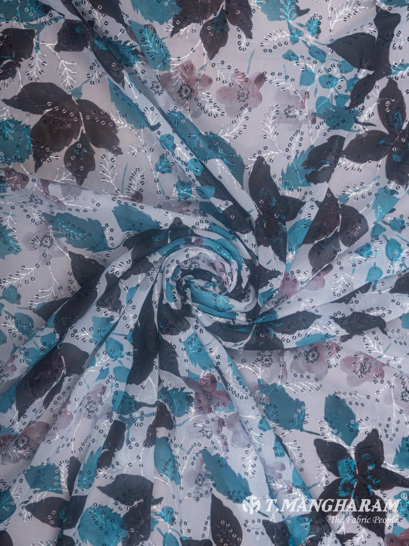 Multicolor Georgette Embroidery Fabric - EB4884 view-1