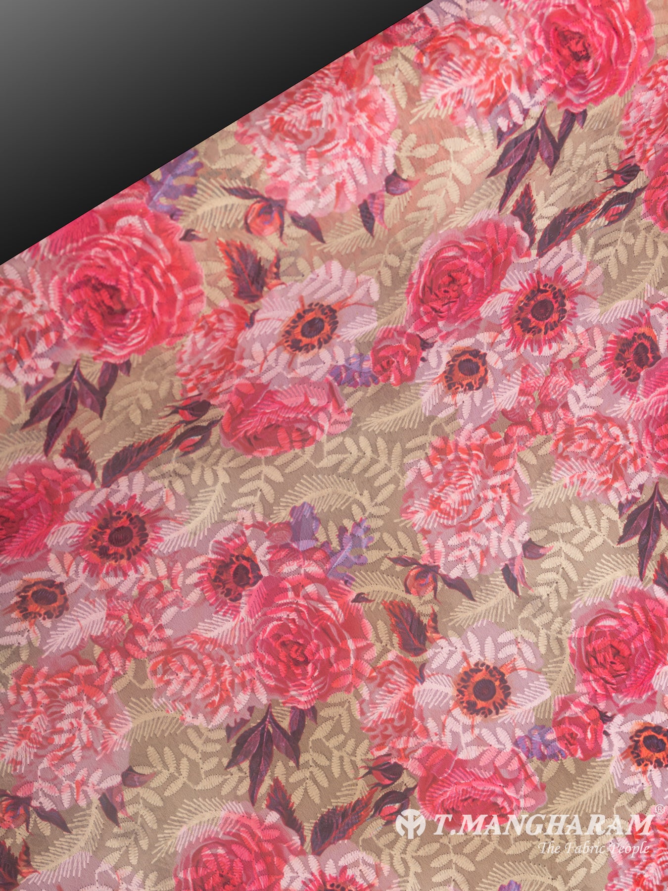 Multicolor Georgette Embroidery Fabric - EB4888 view-2