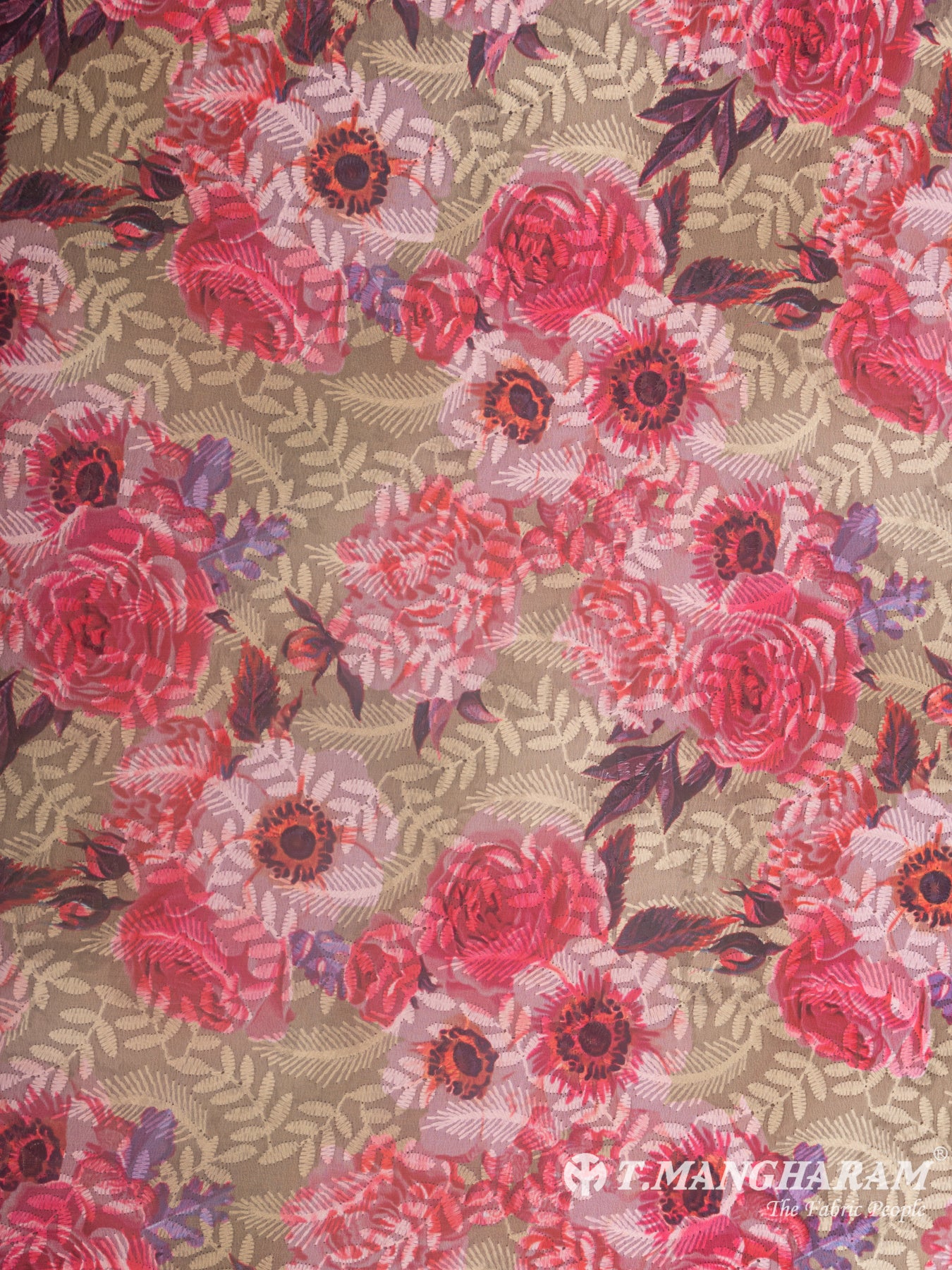 Multicolor Georgette Embroidery Fabric - EB4888 view-3