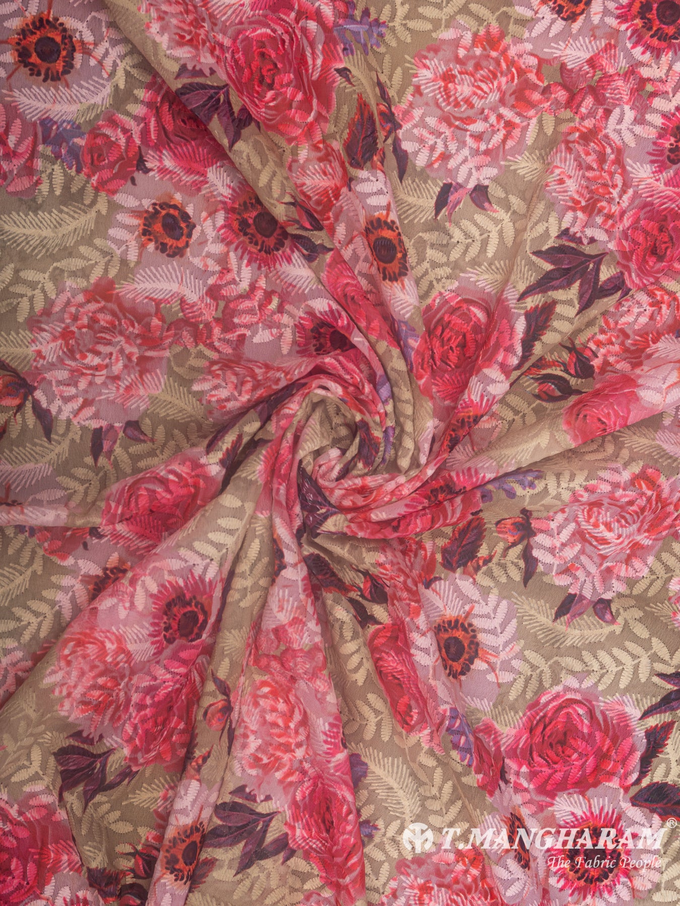 Multicolor Georgette Embroidery Fabric - EB4888 view-1