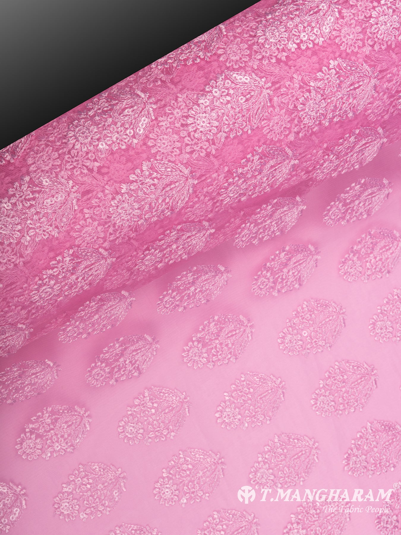 Pink Net Embroidery Fabric - EB4912 view-2