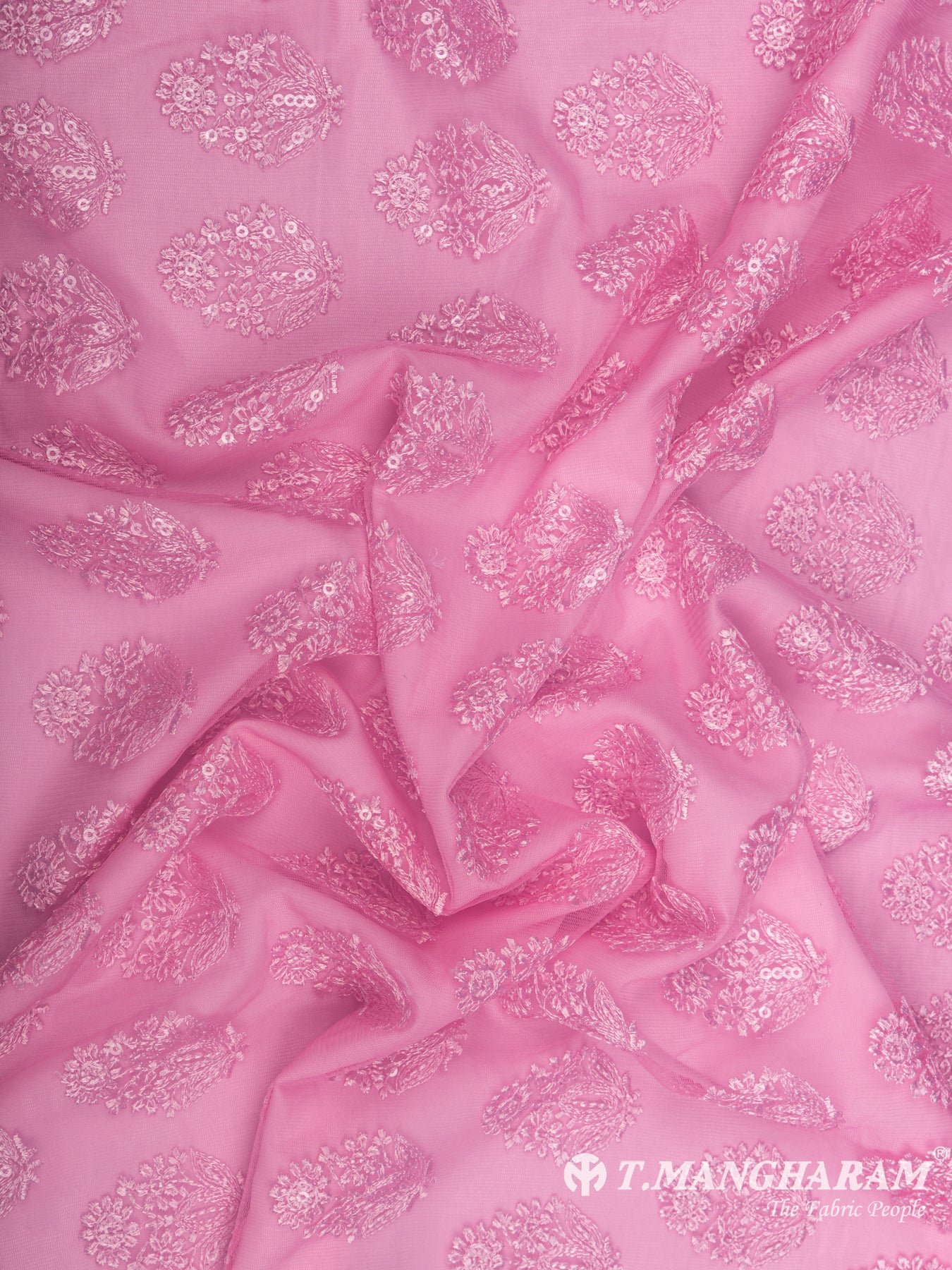 Pink Net Embroidery Fabric - EB4912 view-4