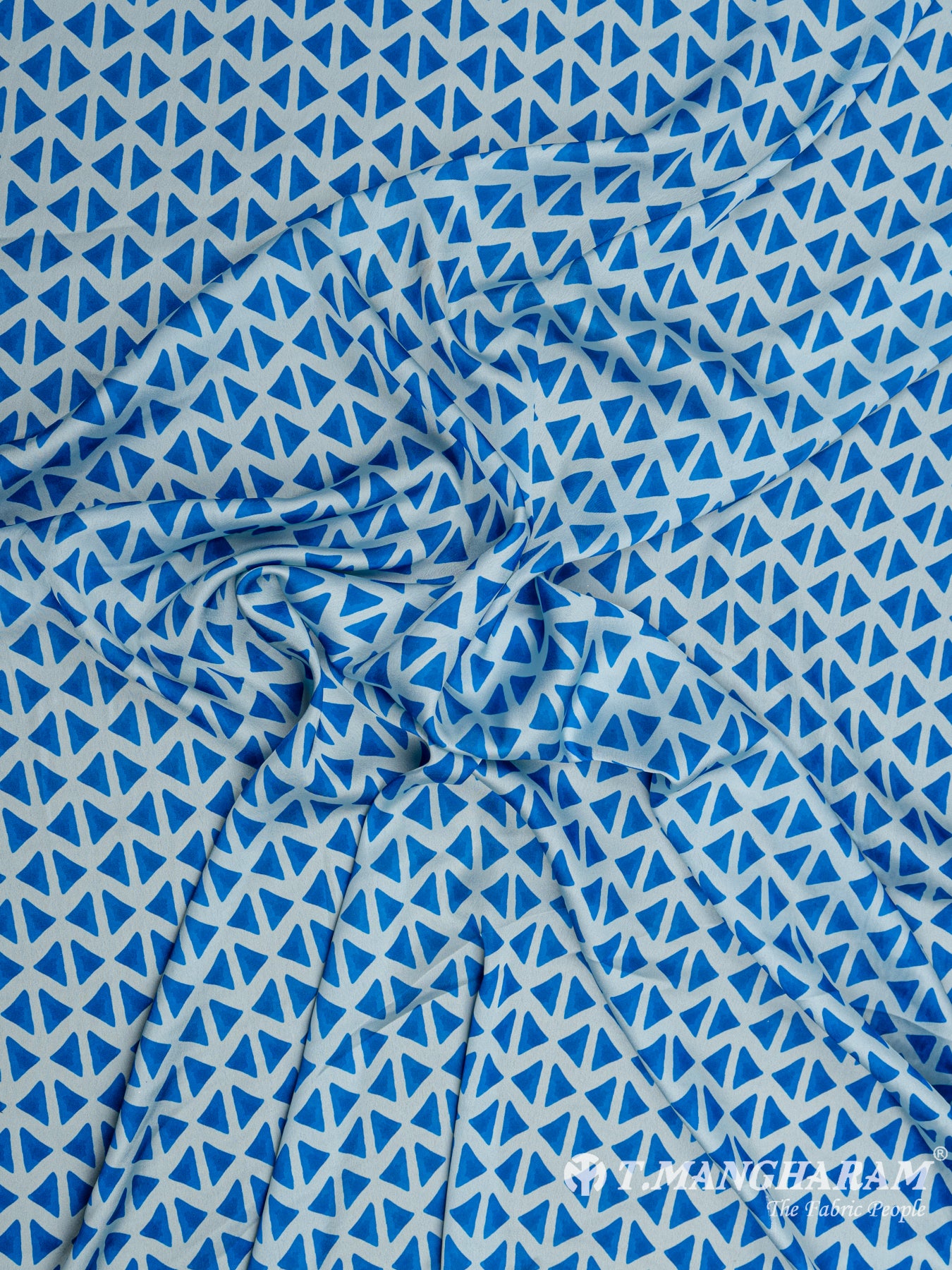 Blue Satin Fabric - EB4075 view-4