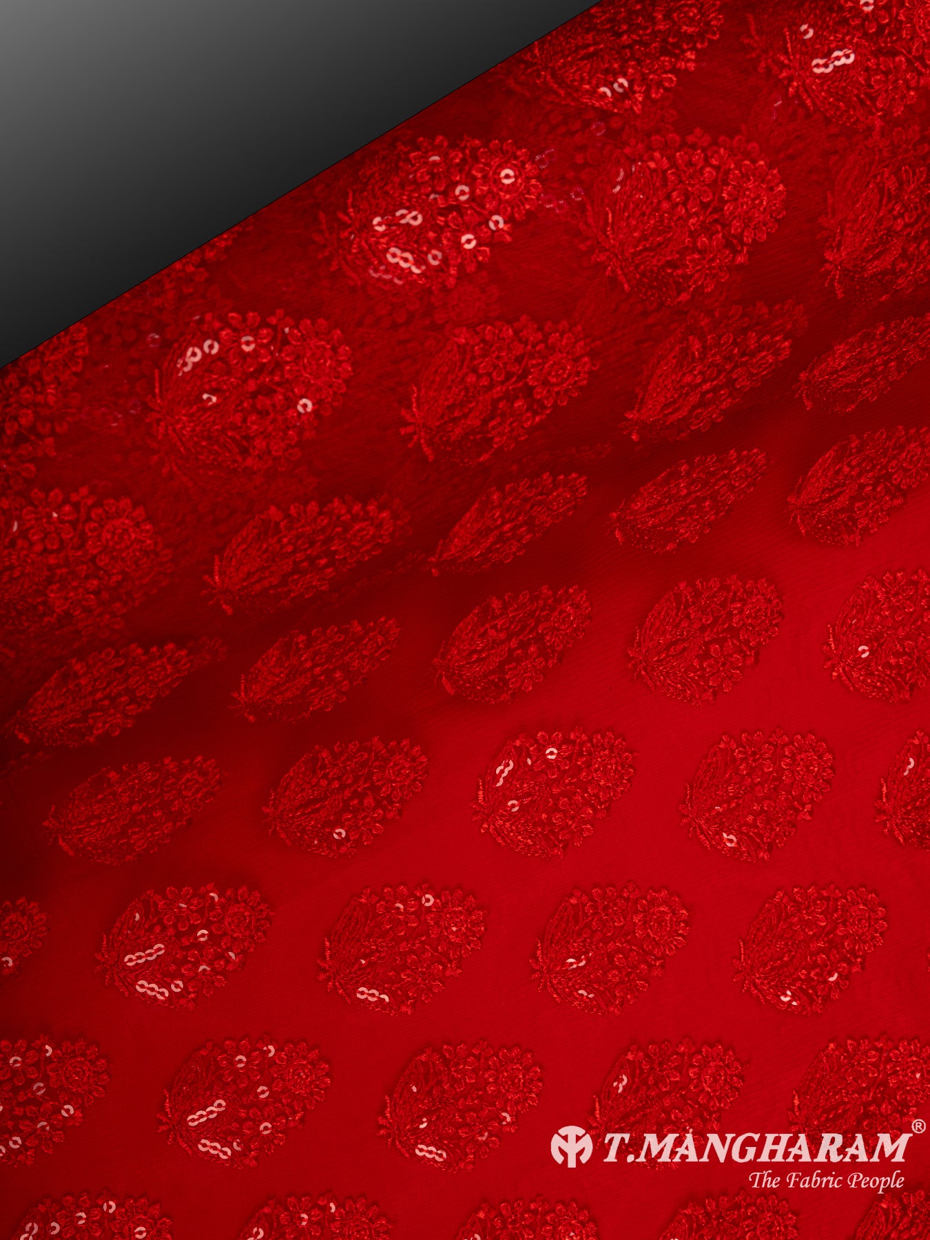 Red Net Embroidery Fabric - EB4911 view-2